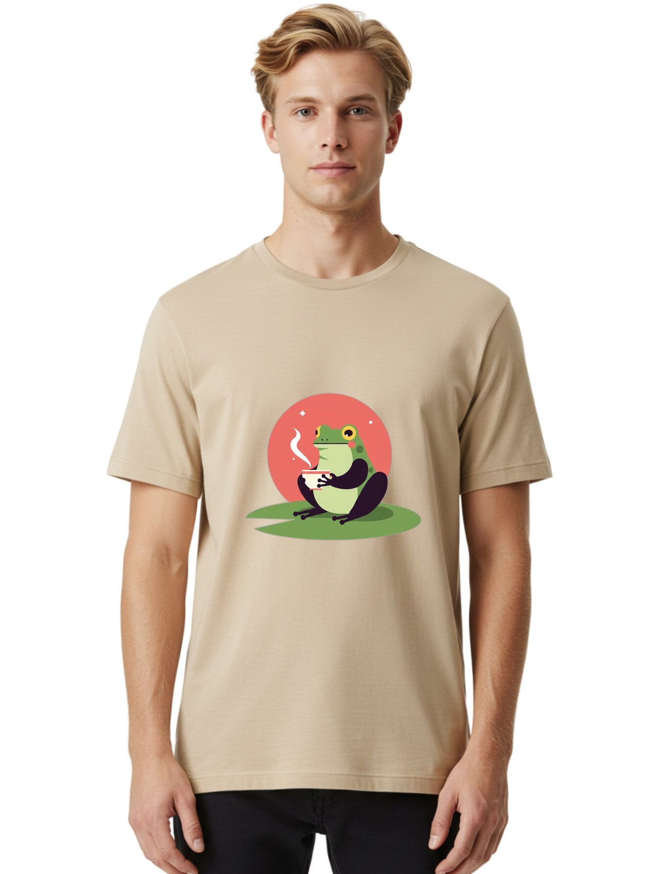Frog-Drinking-Coffee Men'S Graphic Tee, 100% Cotton, Comfortable Casual Summer Wear, Machine Washable, Vintage Camera, Old Camera, Antique Camera, Black Camera, Classic Photography, Photography Equipment, Nostalgic Device, Film Camera, Baq859 18