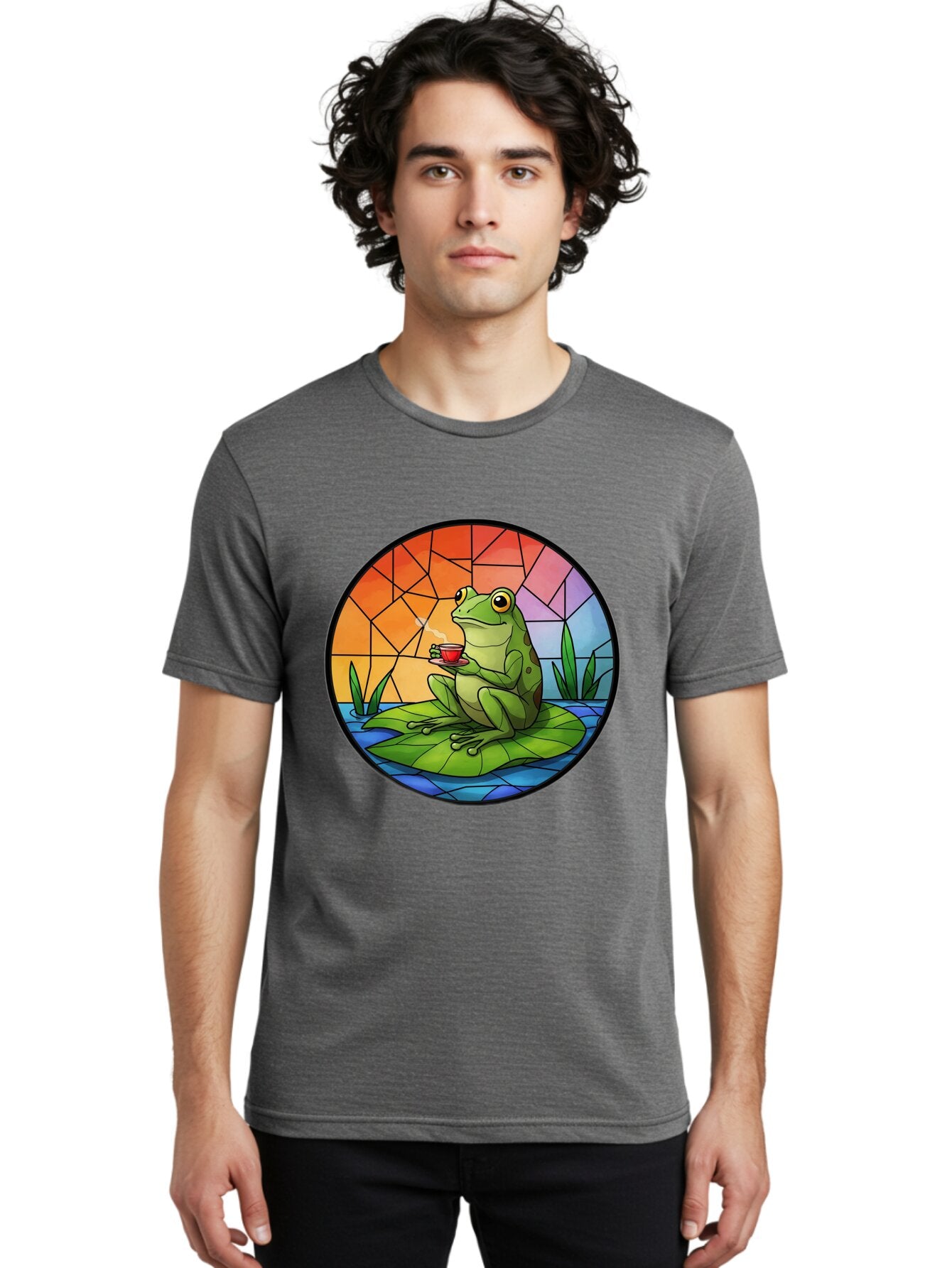 Frog-Sitting-On-A-Leaf-Drinking-Coffee Men'S Graphic Tee, 100% Cotton, Comfortable Casual Summer Wear, Machine Washable, Vintage Camera, Old Camera, Antique Camera, Black Camera, Classic Photography, Photography Equipment, Nostalgic Device, Baq862 24