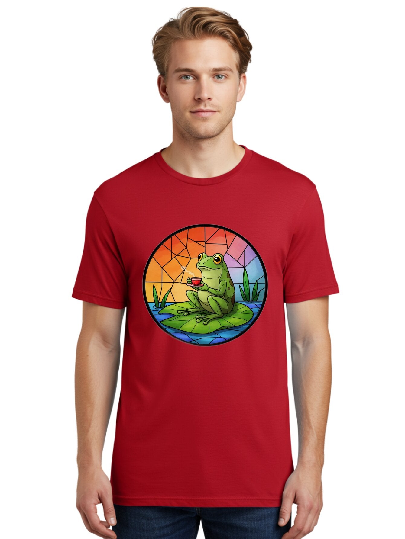 Frog-Sitting-On-A-Leaf-Drinking-Coffee Men'S Graphic Tee, 100% Cotton, Comfortable Casual Summer Wear, Machine Washable, Vintage Camera, Old Camera, Antique Camera, Black Camera, Classic Photography, Photography Equipment, Nostalgic Device, Baq862 25
