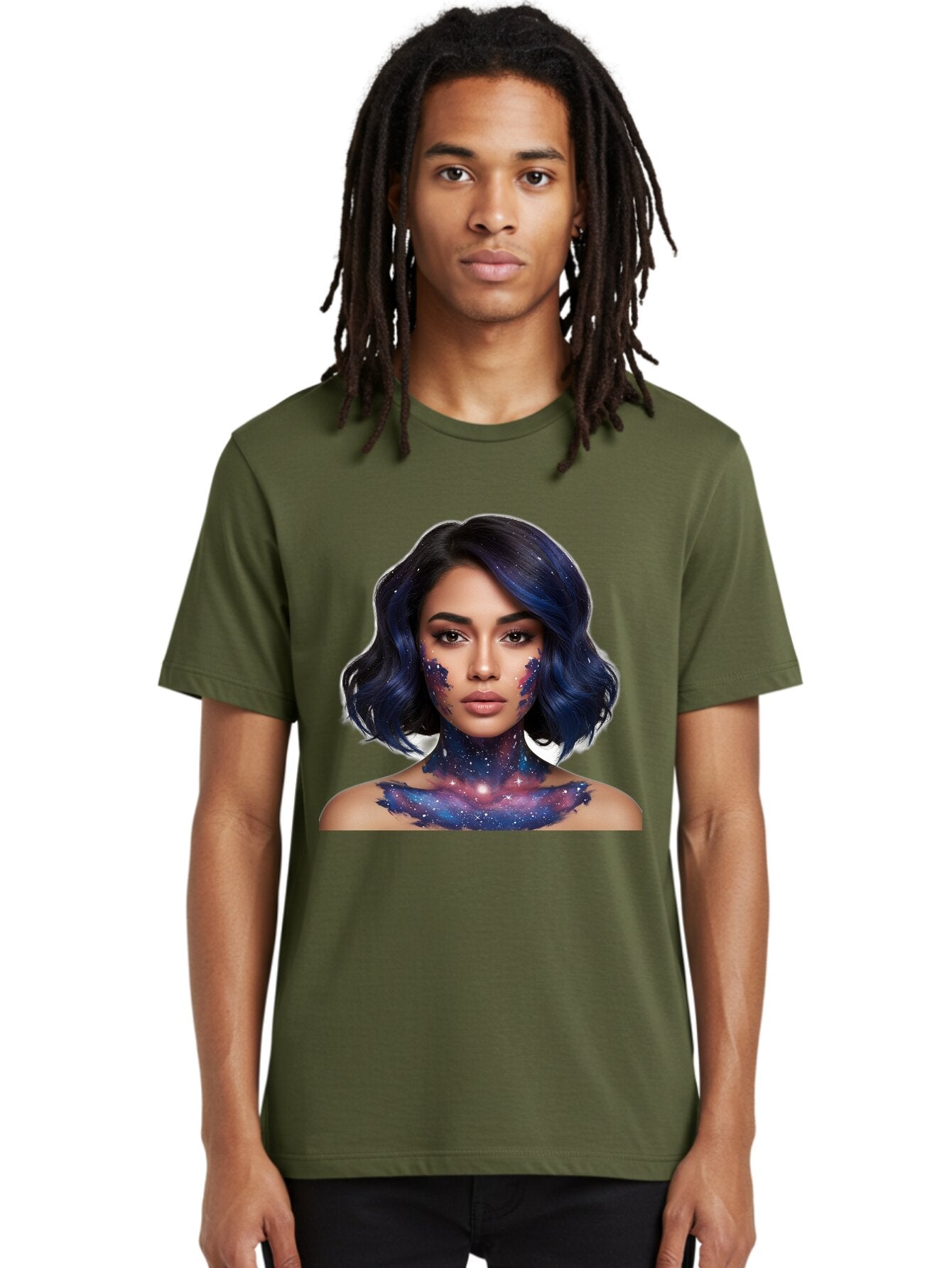 Galaxy-Woman-Portrait Men'S Graphic Tee, 100% Cotton, Comfortable Casual Summer Wear, Machine Washable, Vintage Camera, Old Camera, Antique Camera, Black Camera, Classic Photography, Photography Equipment, Nostalgic Device, Film Camera, Baq879 20