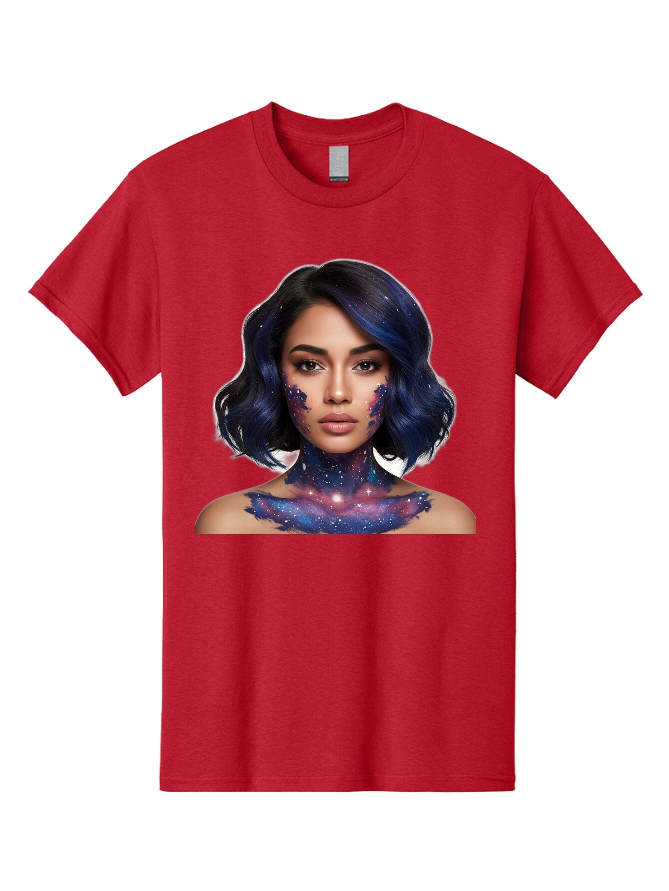 Galaxy-Woman-Portrait Men'S Graphic Tee, 100% Cotton, Comfortable Casual Summer Wear, Machine Washable, Vintage Camera, Old Camera, Antique Camera, Black Camera, Classic Photography, Photography Equipment, Nostalgic Device, Film Camera, Baq879 2