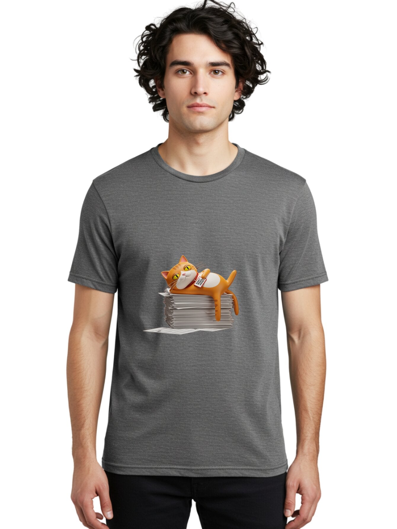 Garfield-On-Top-Of-Newspaper-Stack Men'S Graphic Tee, 100% Cotton, Comfortable Casual Summer Wear, Machine Washable, Vintage Camera, Old Camera, Antique Camera, Black Camera, Classic Photography, Photography Equipment, Nostalgic Device, Baq881 24