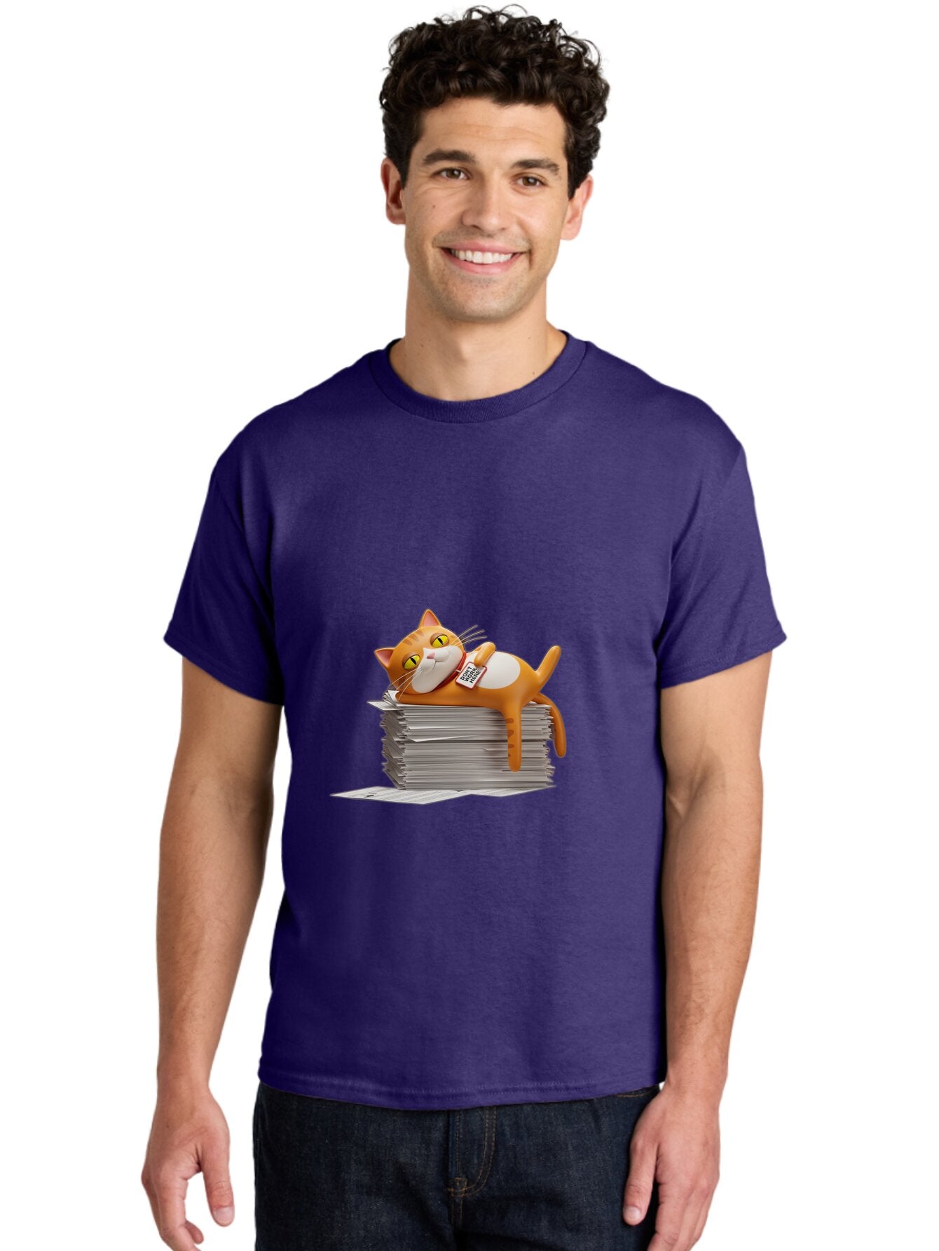 Garfield-On-Top-Of-Newspaper-Stack Men'S Graphic Tee, 100% Cotton, Comfortable Casual Summer Wear, Machine Washable, Vintage Camera, Old Camera, Antique Camera, Black Camera, Classic Photography, Photography Equipment, Nostalgic Device, Baq881 23