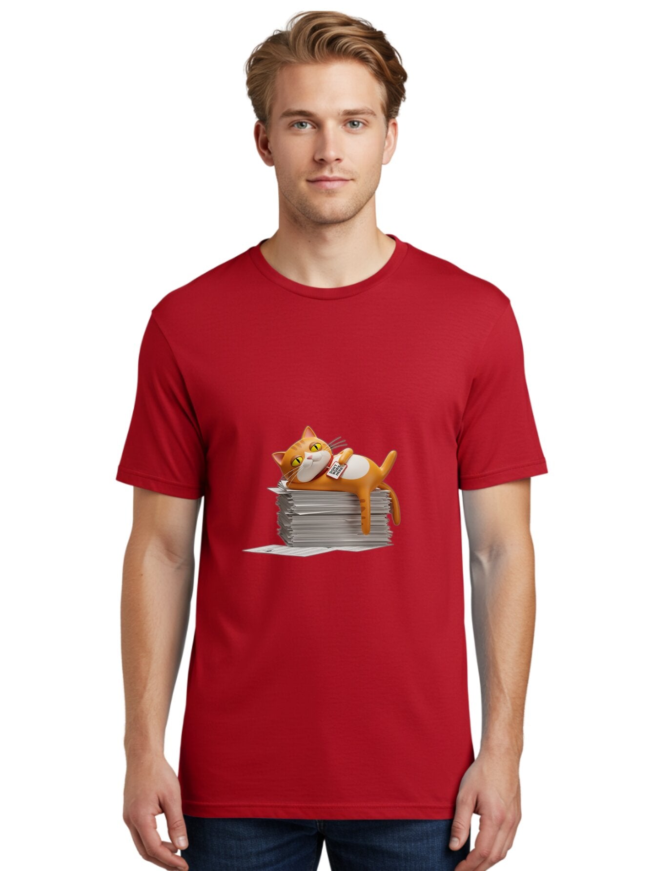 Garfield-On-Top-Of-Newspaper-Stack Men'S Graphic Tee, 100% Cotton, Comfortable Casual Summer Wear, Machine Washable, Vintage Camera, Old Camera, Antique Camera, Black Camera, Classic Photography, Photography Equipment, Nostalgic Device, Baq881 28