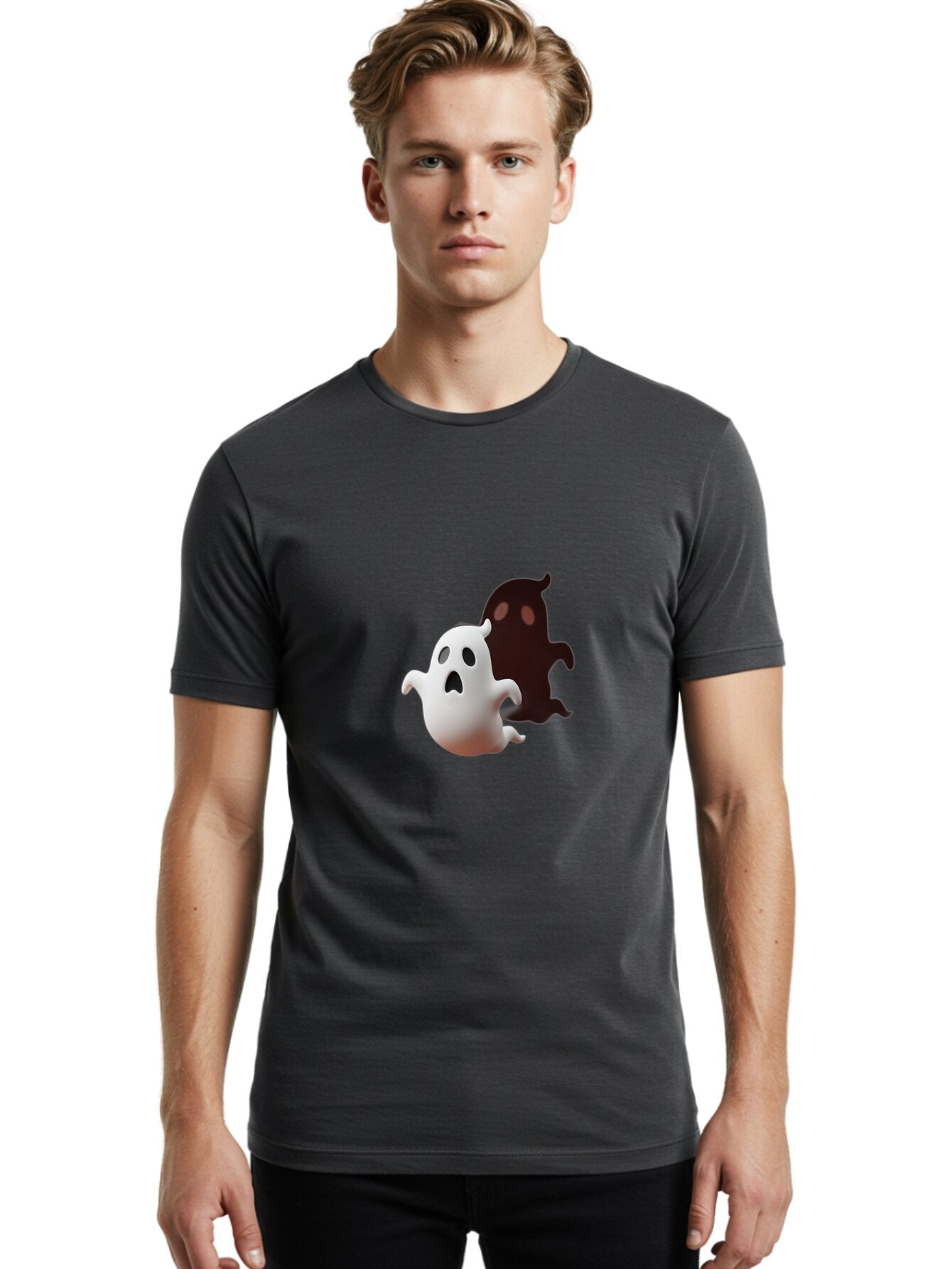 Ghost-Emoji Men'S Graphic Tee, 100% Cotton, Comfortable Casual Summer Wear, Machine Washable, Vintage Camera, Old Camera, Antique Camera, Black Camera, Classic Photography, Photography Equipment, Nostalgic Device, Film Camera, Camera Art Baq888 30
