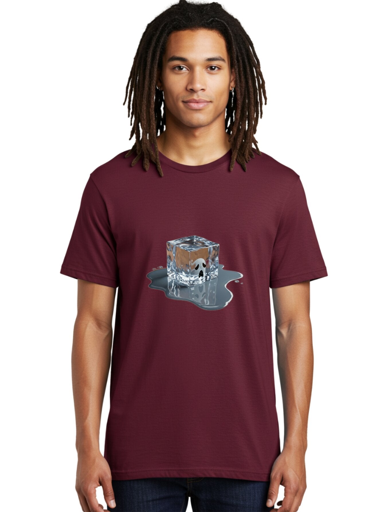 Ghost-In-Ice-Cube Men'S Graphic Tee, 100% Cotton, Comfortable Casual Summer Wear, Machine Washable, Vintage Camera, Old Camera, Antique Camera, Black Camera, Classic Photography, Photography Equipment, Nostalgic Device, Film Camera, Camera Art Baq889 25