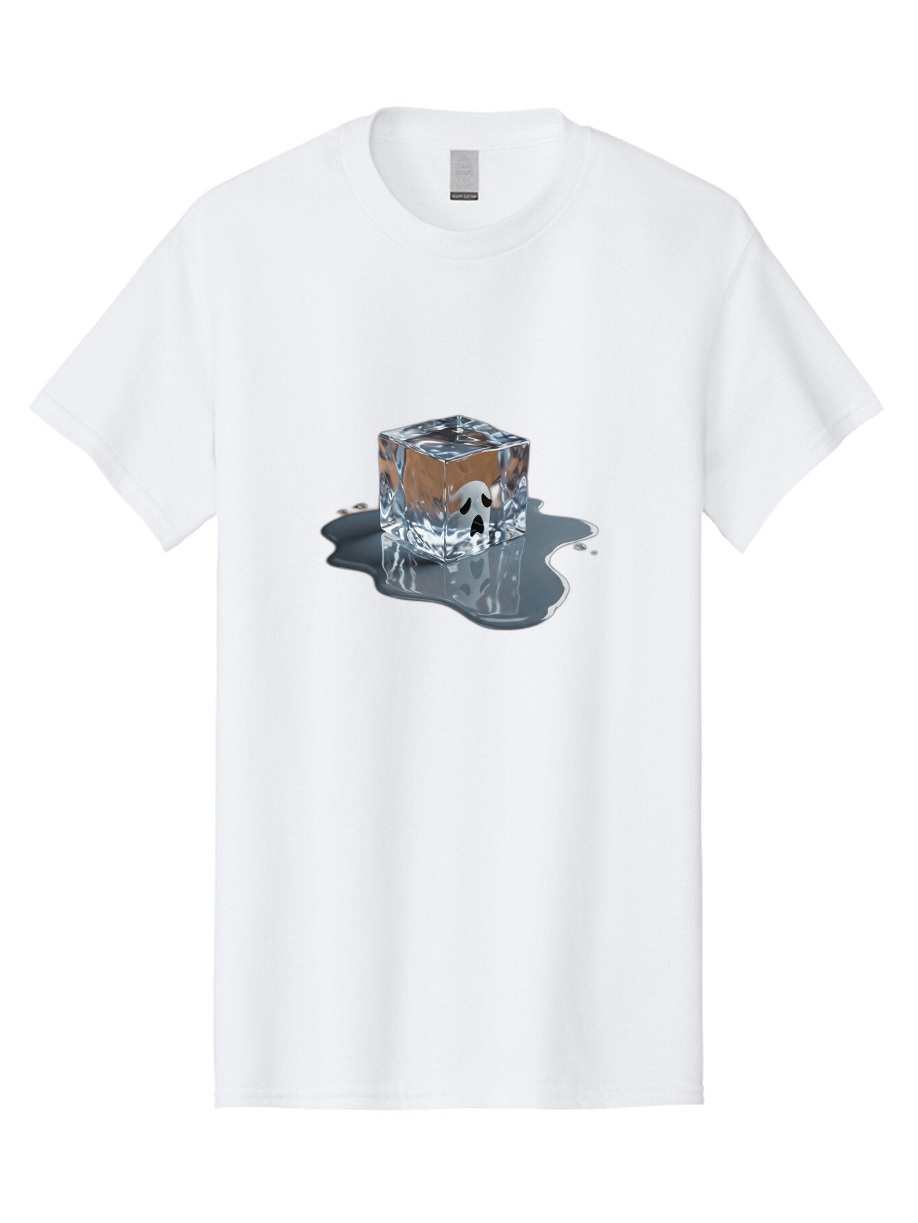 Ghost-In-Ice-Cube Men'S Graphic Tee, 100% Cotton, Comfortable Casual Summer Wear, Machine Washable, Vintage Camera, Old Camera, Antique Camera, Black Camera, Classic Photography, Photography Equipment, Nostalgic Device, Film Camera, Camera Art Baq889 2