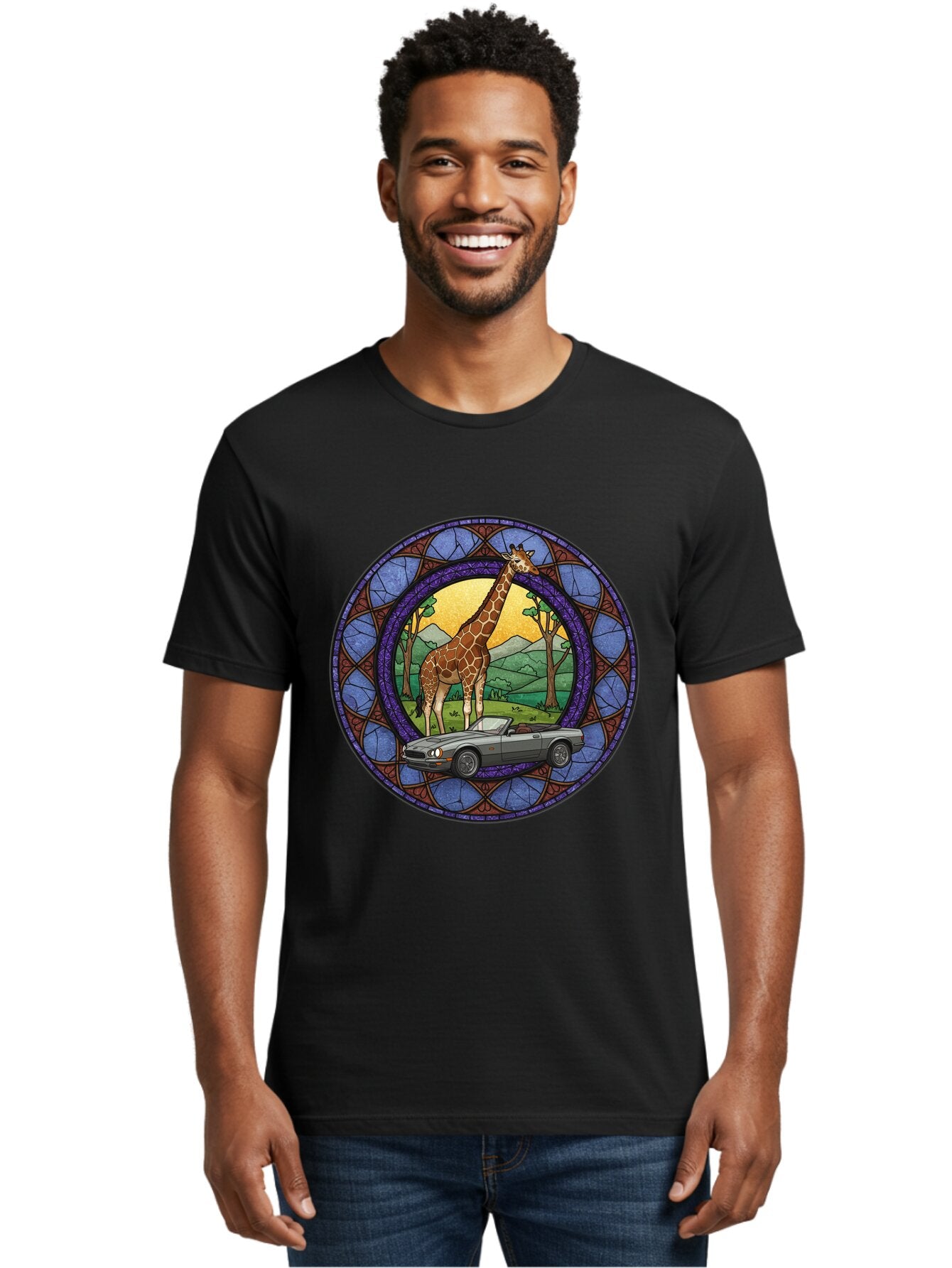 Giraffe-And-Convertible-Car Men'S Graphic Tee, 100% Cotton, Comfortable Casual Summer Wear, Machine Washable, Vintage Camera, Old Camera, Antique Camera, Black Camera, Classic Photography, Photography Equipment, Nostalgic Device, Film Camera, Baq893 23