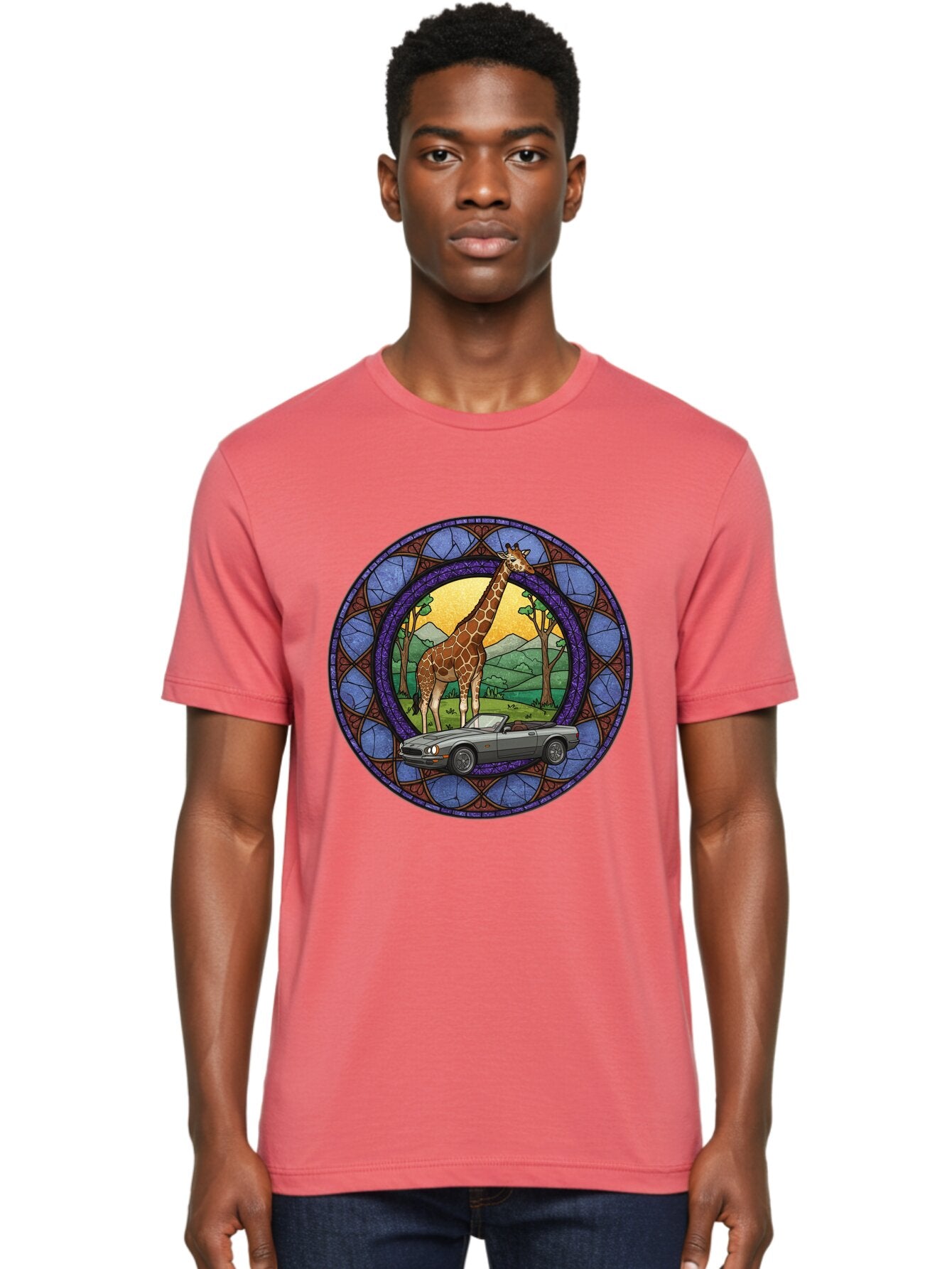 Giraffe-And-Convertible-Car Men'S Graphic Tee, 100% Cotton, Comfortable Casual Summer Wear, Machine Washable, Vintage Camera, Old Camera, Antique Camera, Black Camera, Classic Photography, Photography Equipment, Nostalgic Device, Film Camera, Baq893 27