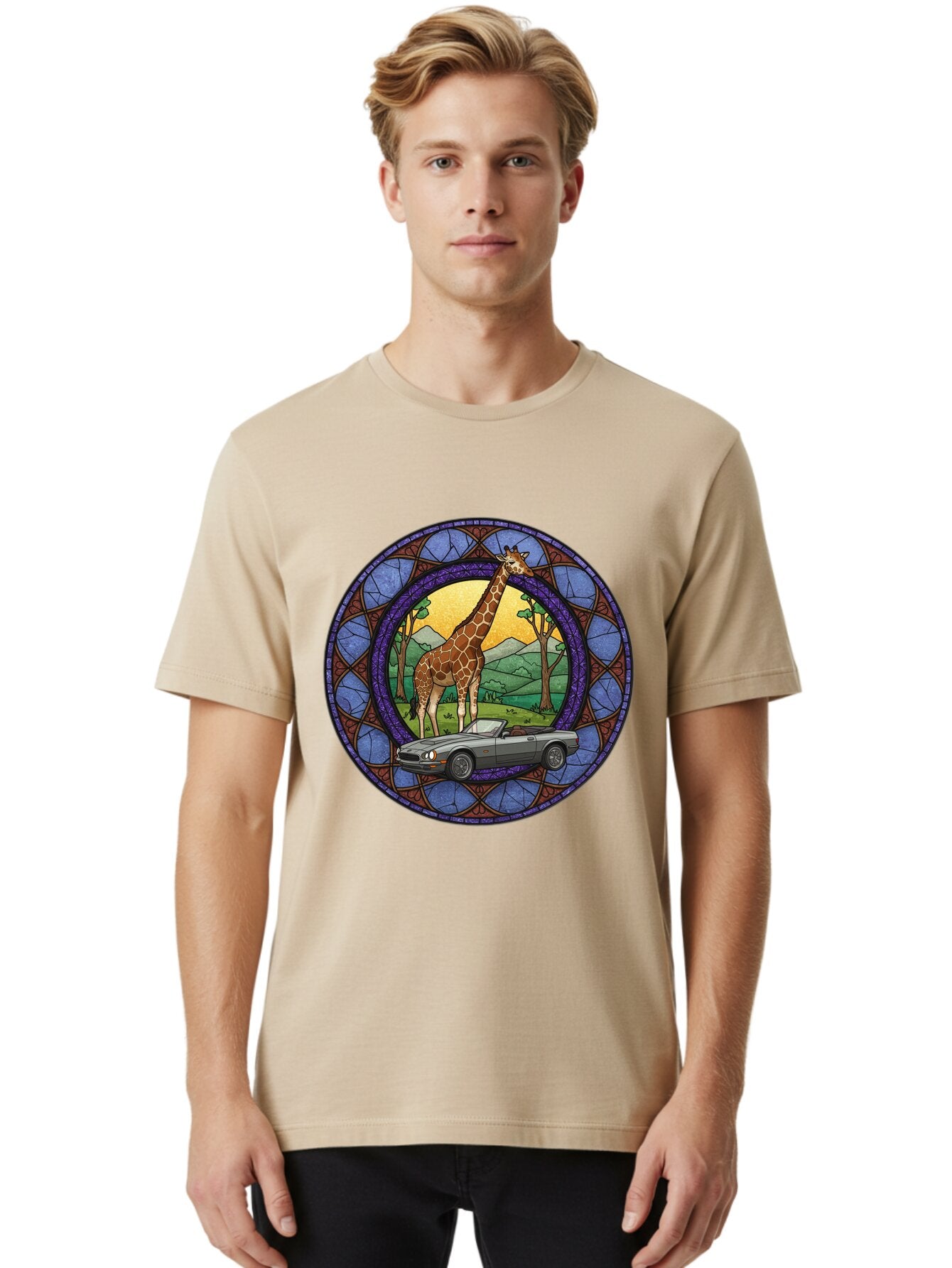 Giraffe-And-Convertible-Car Men'S Graphic Tee, 100% Cotton, Comfortable Casual Summer Wear, Machine Washable, Vintage Camera, Old Camera, Antique Camera, Black Camera, Classic Photography, Photography Equipment, Nostalgic Device, Film Camera, Baq893 20