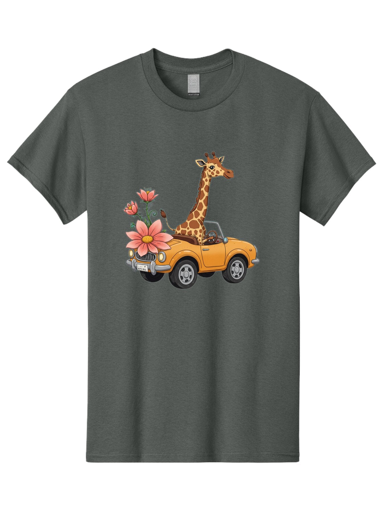 Giraffe-In-Convertible-2 Men'S Graphic Tee, 100% Cotton, Comfortable Casual Summer Wear, Machine Washable, Vintage Camera, Old Camera, Antique Camera, Black Camera, Classic Photography, Photography Equipment, Nostalgic Device, Film Camera, Baq897 12