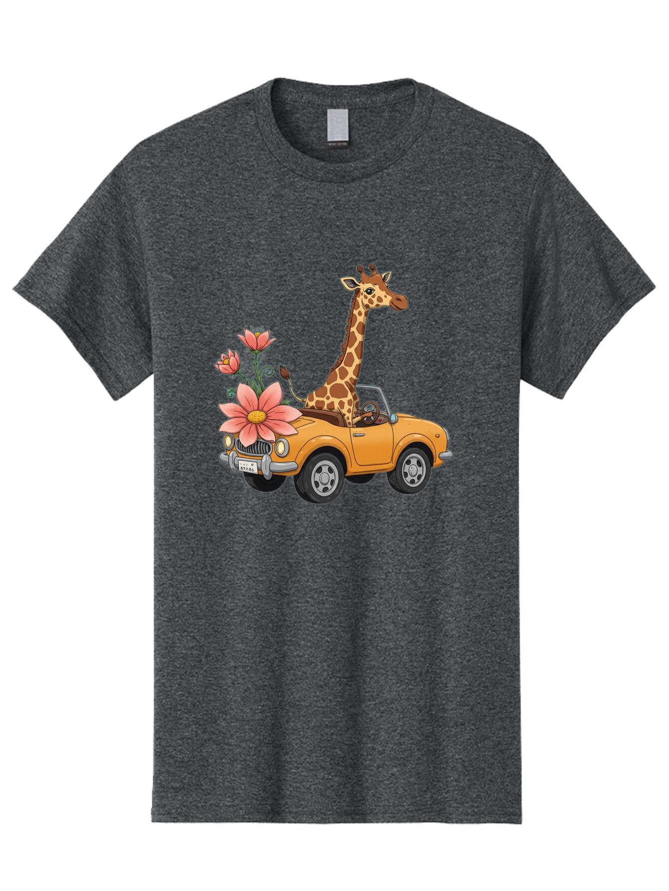 Giraffe-In-Convertible-2 Men'S Graphic Tee, 100% Cotton, Comfortable Casual Summer Wear, Machine Washable, Vintage Camera, Old Camera, Antique Camera, Black Camera, Classic Photography, Photography Equipment, Nostalgic Device, Film Camera, Baq897 2