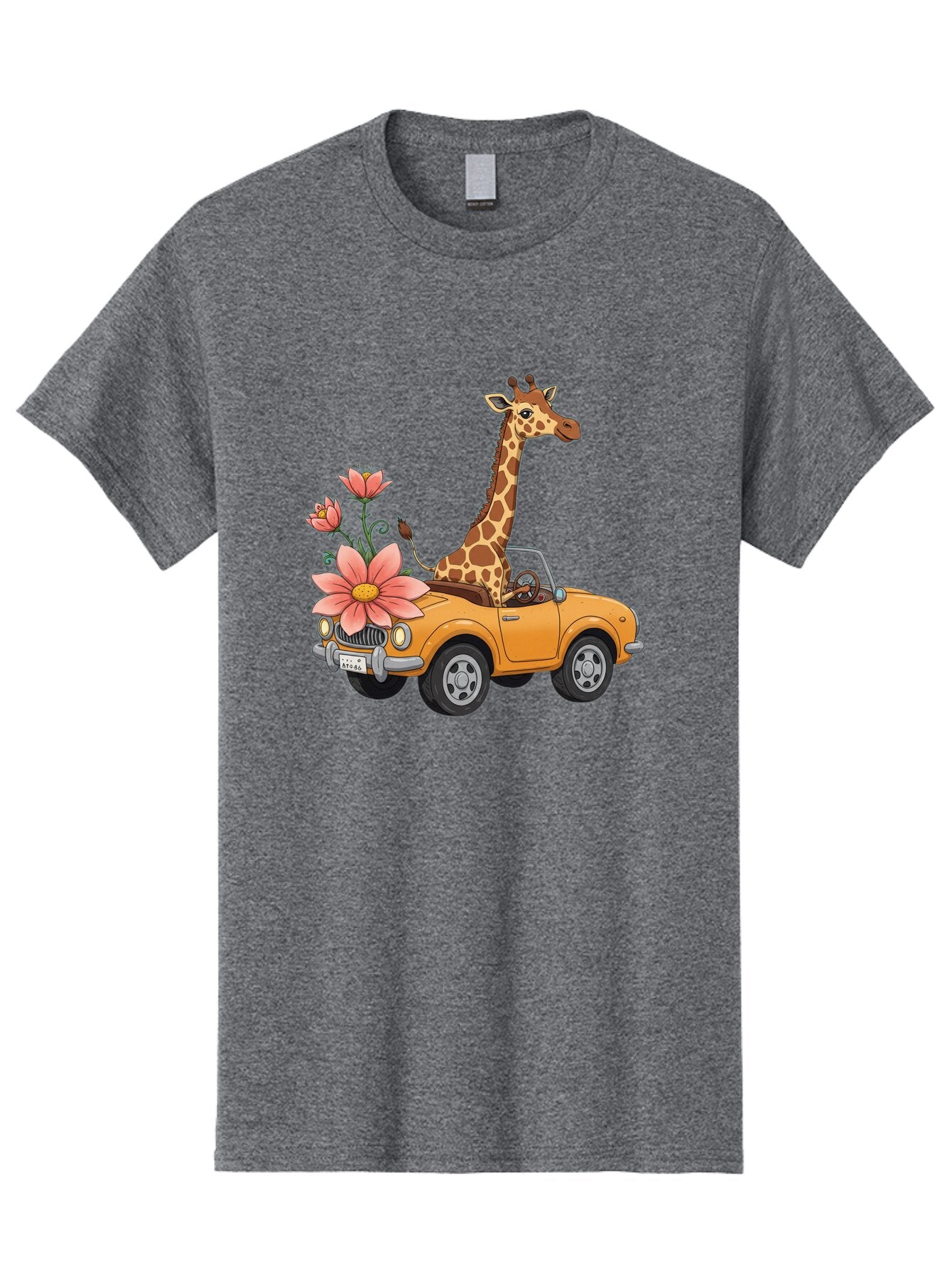 Giraffe-In-Convertible-2 Men'S Graphic Tee, 100% Cotton, Comfortable Casual Summer Wear, Machine Washable, Vintage Camera, Old Camera, Antique Camera, Black Camera, Classic Photography, Photography Equipment, Nostalgic Device, Film Camera, Baq897 7