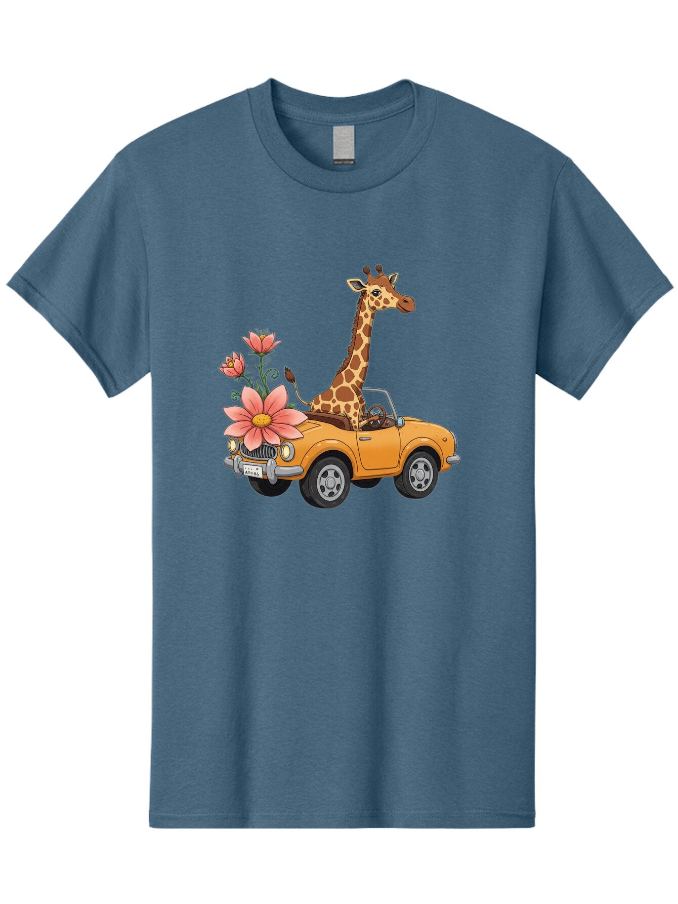 Giraffe-In-Convertible-2 Men'S Graphic Tee, 100% Cotton, Comfortable Casual Summer Wear, Machine Washable, Vintage Camera, Old Camera, Antique Camera, Black Camera, Classic Photography, Photography Equipment, Nostalgic Device, Film Camera, Baq897 15