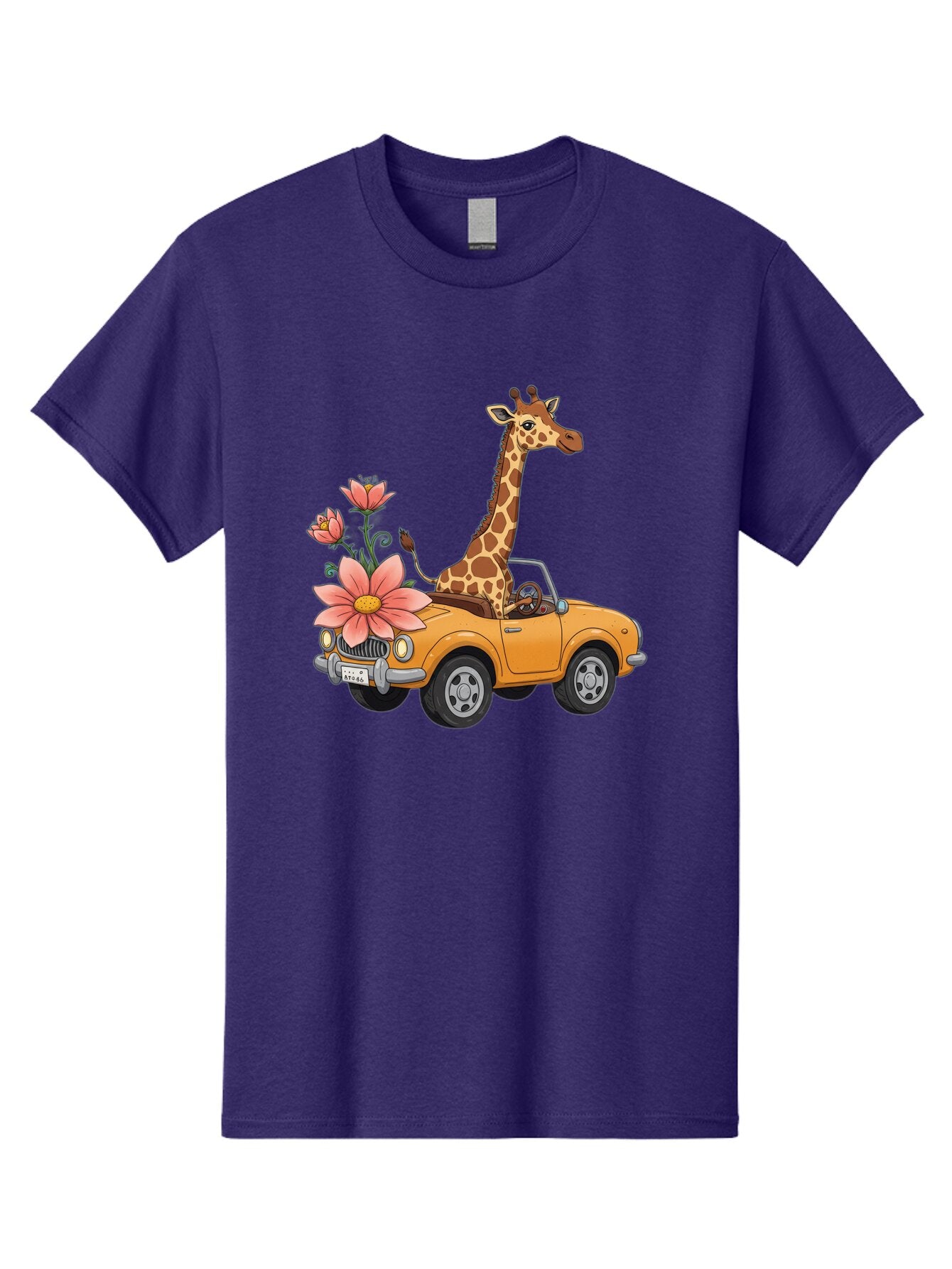 Giraffe-In-Convertible-2 Men'S Graphic Tee, 100% Cotton, Comfortable Casual Summer Wear, Machine Washable, Vintage Camera, Old Camera, Antique Camera, Black Camera, Classic Photography, Photography Equipment, Nostalgic Device, Film Camera, Baq897 9