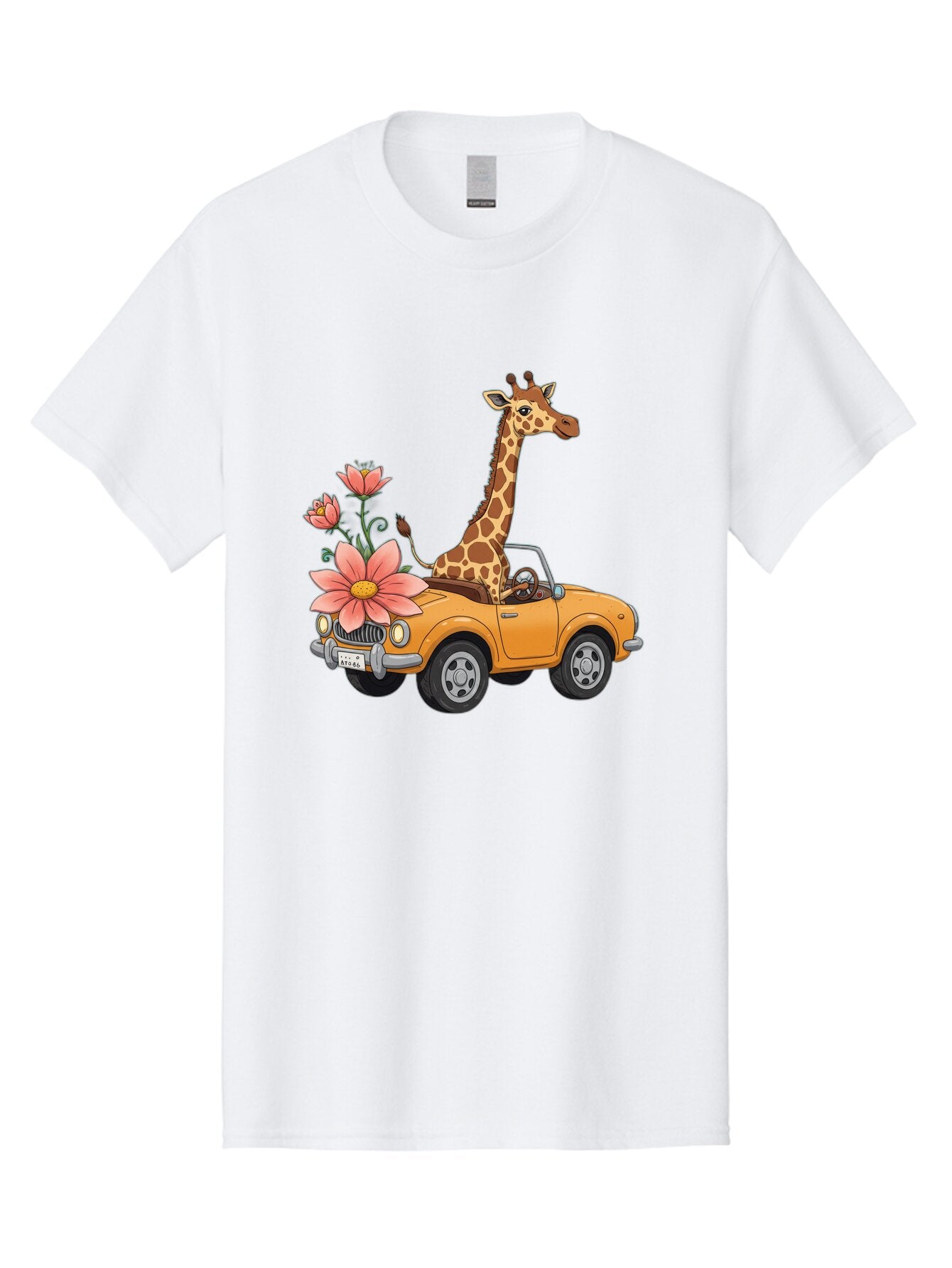 Giraffe-In-Convertible-2 Men'S Graphic Tee, 100% Cotton, Comfortable Casual Summer Wear, Machine Washable, Vintage Camera, Old Camera, Antique Camera, Black Camera, Classic Photography, Photography Equipment, Nostalgic Device, Film Camera, Baq897 13