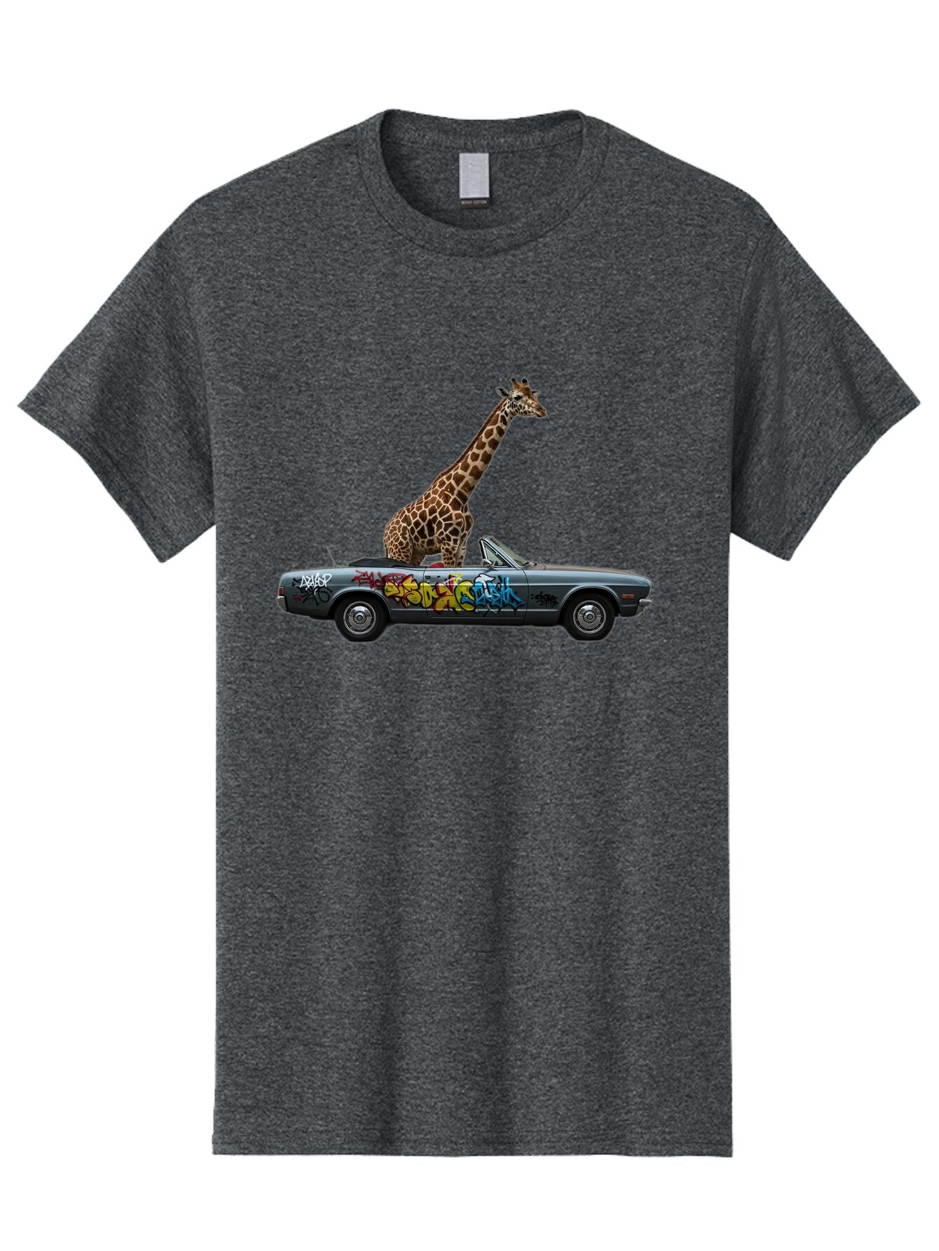 Giraffe-In-Convertible-3 Men'S Graphic Tee, 100% Cotton, Comfortable Casual Summer Wear, Machine Washable, Vintage Camera, Old Camera, Antique Camera, Black Camera, Classic Photography, Photography Equipment, Nostalgic Device, Film Camera, Baq898 9