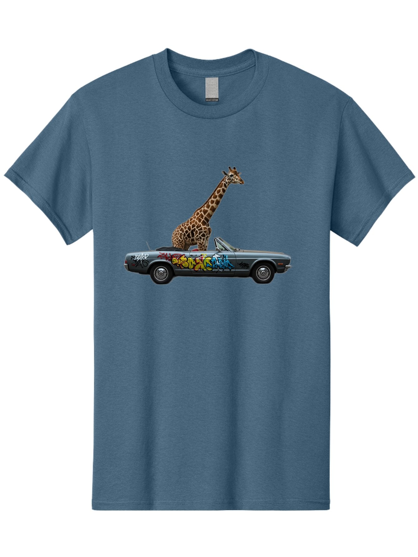 Giraffe-In-Convertible-3 Men'S Graphic Tee, 100% Cotton, Comfortable Casual Summer Wear, Machine Washable, Vintage Camera, Old Camera, Antique Camera, Black Camera, Classic Photography, Photography Equipment, Nostalgic Device, Film Camera, Baq898 10