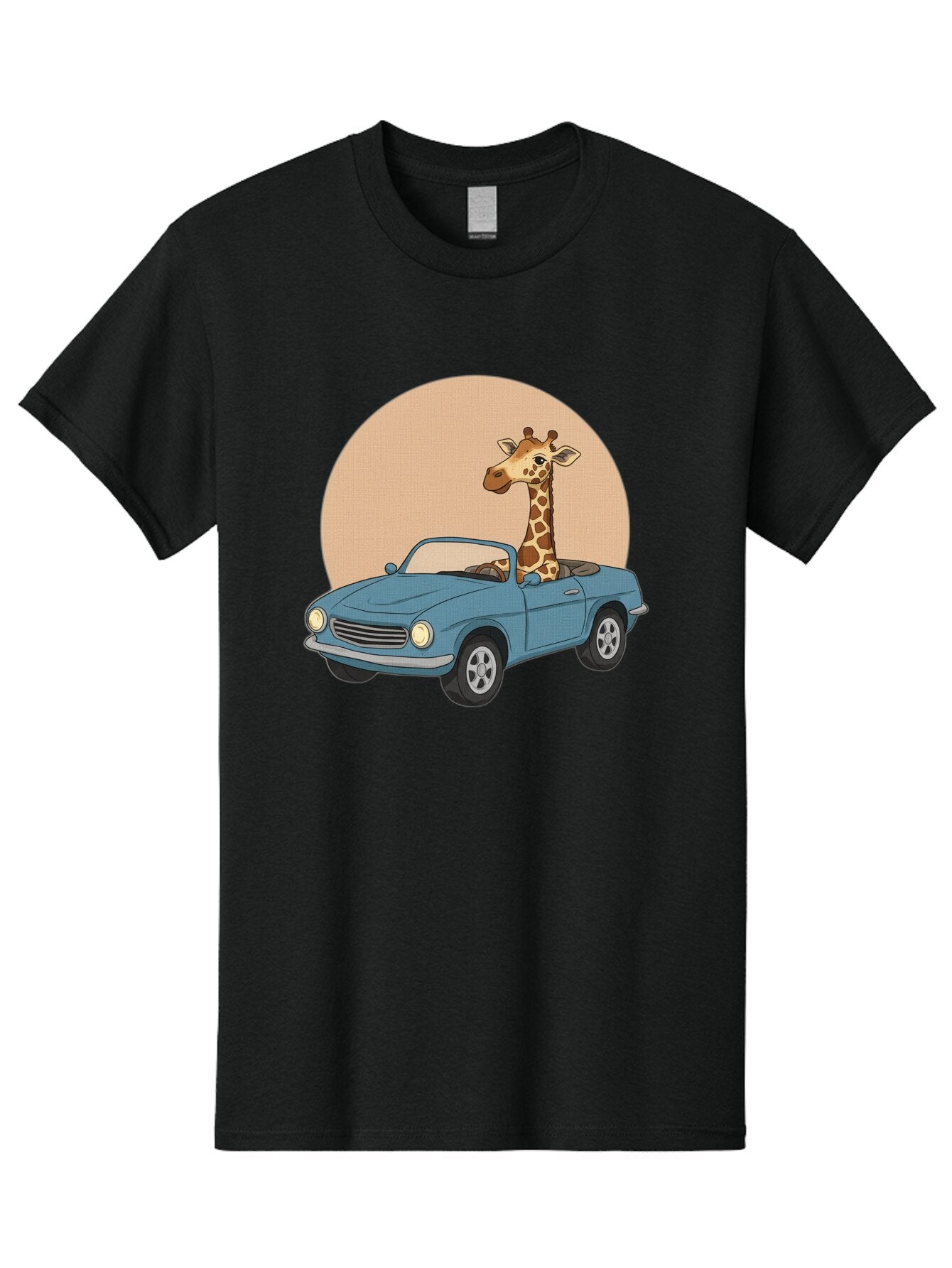 Giraffe-In-Convertible-4 Men'S Graphic Tee, 100% Cotton, Comfortable Casual Summer Wear, Machine Washable, Vintage Camera, Old Camera, Antique Camera, Black Camera, Classic Photography, Photography Equipment, Nostalgic Device, Film Camera, Baq899 1