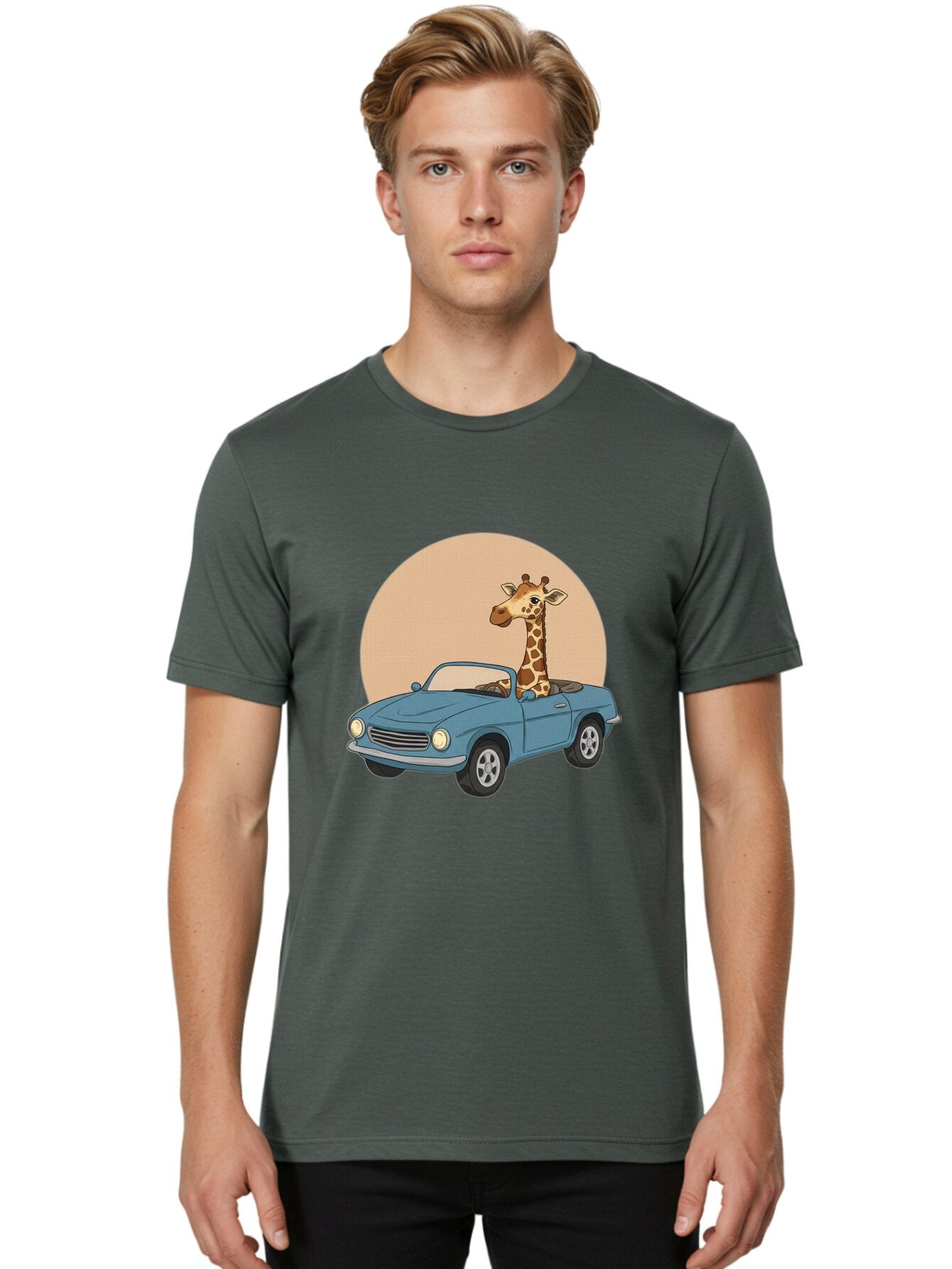 Giraffe-In-Convertible-4 Men'S Graphic Tee, 100% Cotton, Comfortable Casual Summer Wear, Machine Washable, Vintage Camera, Old Camera, Antique Camera, Black Camera, Classic Photography, Photography Equipment, Nostalgic Device, Film Camera, Baq899 28