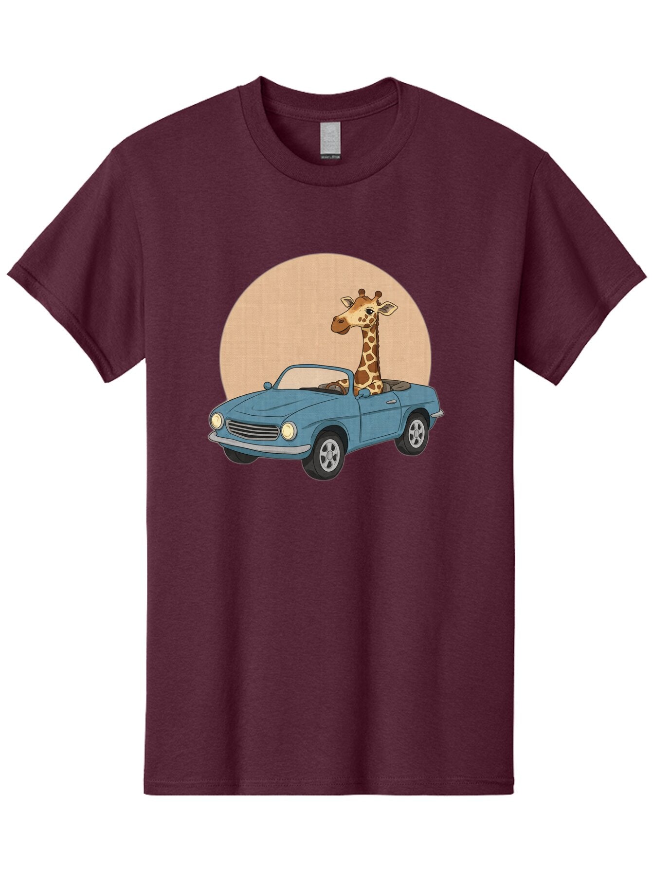 Giraffe-In-Convertible-4 Men'S Graphic Tee, 100% Cotton, Comfortable Casual Summer Wear, Machine Washable, Vintage Camera, Old Camera, Antique Camera, Black Camera, Classic Photography, Photography Equipment, Nostalgic Device, Film Camera, Baq899 11
