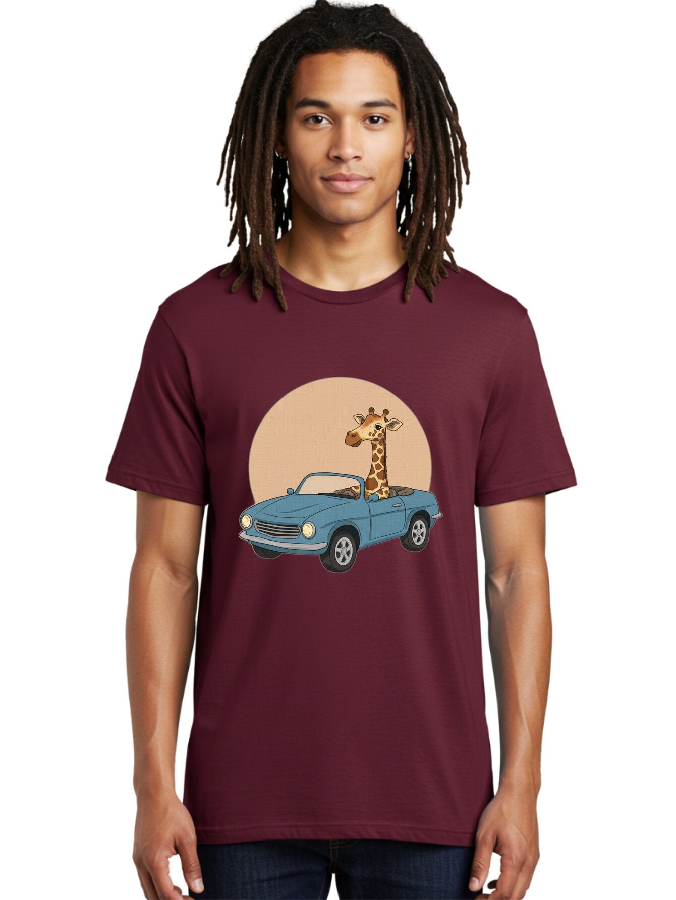 Giraffe-In-Convertible-4 Men'S Graphic Tee, 100% Cotton, Comfortable Casual Summer Wear, Machine Washable, Vintage Camera, Old Camera, Antique Camera, Black Camera, Classic Photography, Photography Equipment, Nostalgic Device, Film Camera, Baq899 27