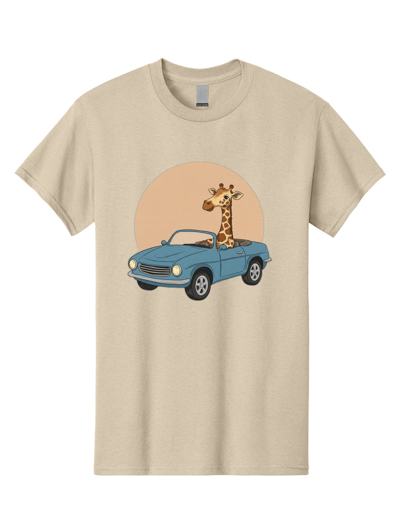 Giraffe-In-Convertible-4 Men'S Graphic Tee, 100% Cotton, Comfortable Casual Summer Wear, Machine Washable, Vintage Camera, Old Camera, Antique Camera, Black Camera, Classic Photography, Photography Equipment, Nostalgic Device, Film Camera, Baq899 4