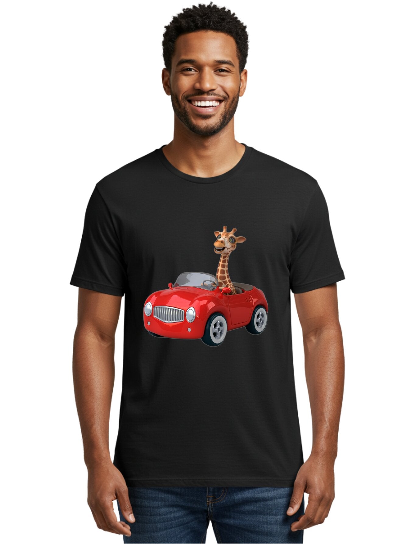 Giraffe-In-Red-Car Men'S Graphic Tee, 100% Cotton, Comfortable Casual Summer Wear, Machine Washable, Vintage Camera, Old Camera, Antique Camera, Black Camera, Classic Photography, Photography Equipment, Nostalgic Device, Film Camera, Baq902 30