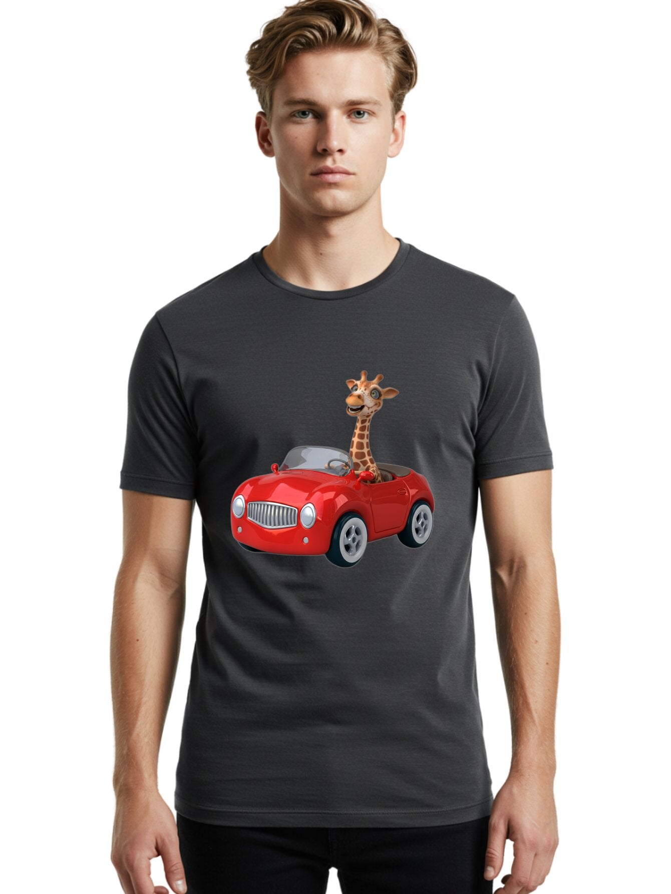 Giraffe-In-Red-Car Men'S Graphic Tee, 100% Cotton, Comfortable Casual Summer Wear, Machine Washable, Vintage Camera, Old Camera, Antique Camera, Black Camera, Classic Photography, Photography Equipment, Nostalgic Device, Film Camera, Baq902 25