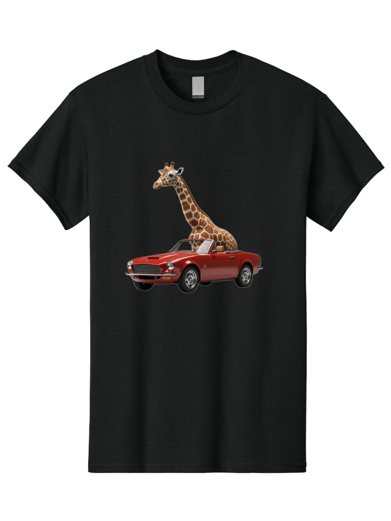 Giraffe-In-Red-Convertible Men'S Graphic Tee, 100% Cotton, Comfortable Casual Summer Wear, Machine Washable, Vintage Camera, Old Camera, Antique Camera, Black Camera, Classic Photography, Photography Equipment, Nostalgic Device, Film Camera, Baq903 13