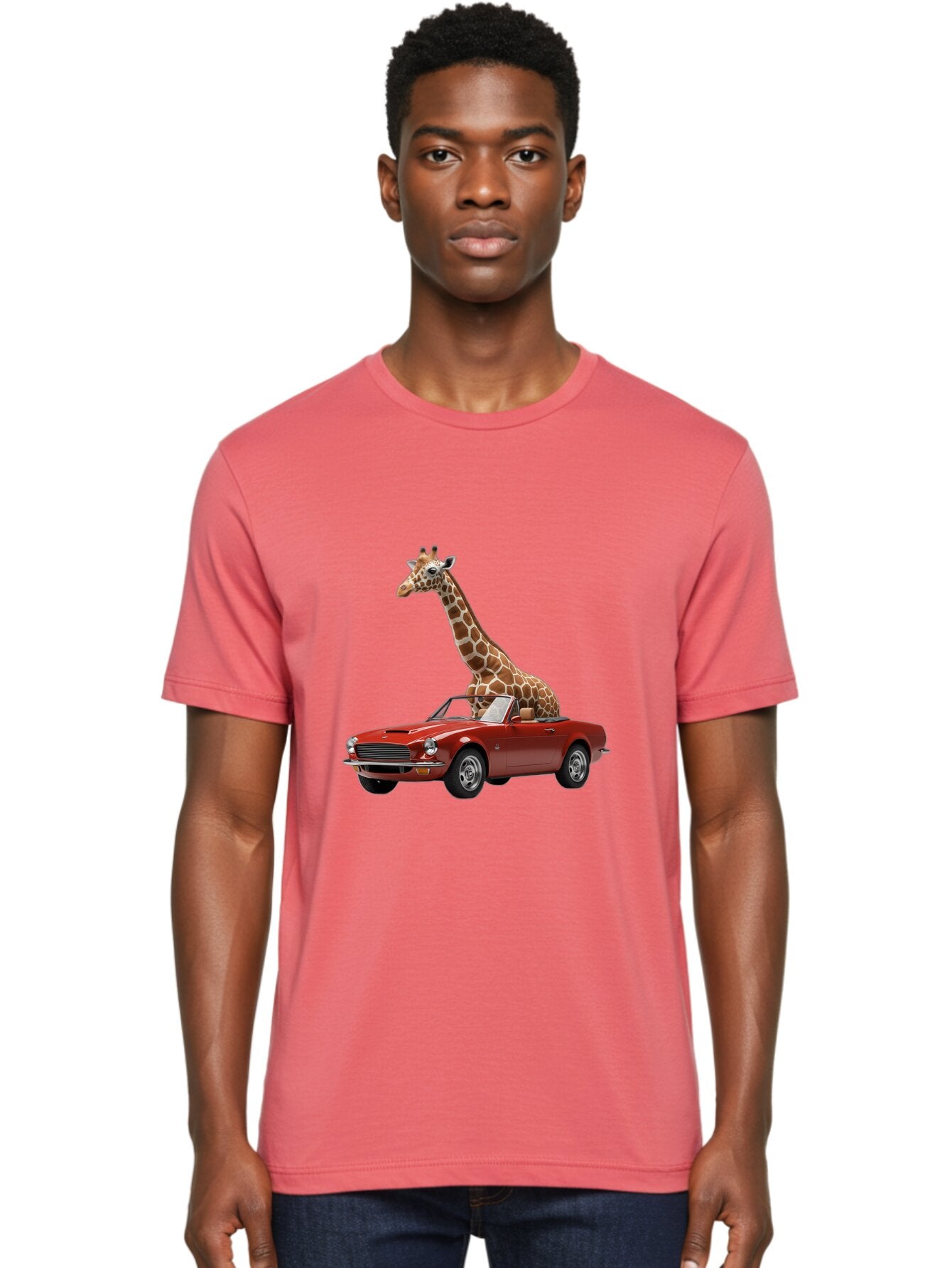 Giraffe-In-Red-Convertible Men'S Graphic Tee, 100% Cotton, Comfortable Casual Summer Wear, Machine Washable, Vintage Camera, Old Camera, Antique Camera, Black Camera, Classic Photography, Photography Equipment, Nostalgic Device, Film Camera, Baq903 21