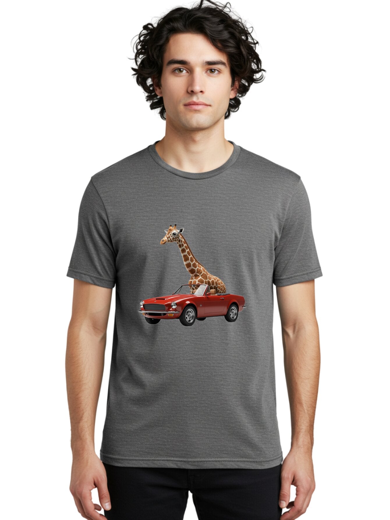 Giraffe-In-Red-Convertible Men'S Graphic Tee, 100% Cotton, Comfortable Casual Summer Wear, Machine Washable, Vintage Camera, Old Camera, Antique Camera, Black Camera, Classic Photography, Photography Equipment, Nostalgic Device, Film Camera, Baq903 30