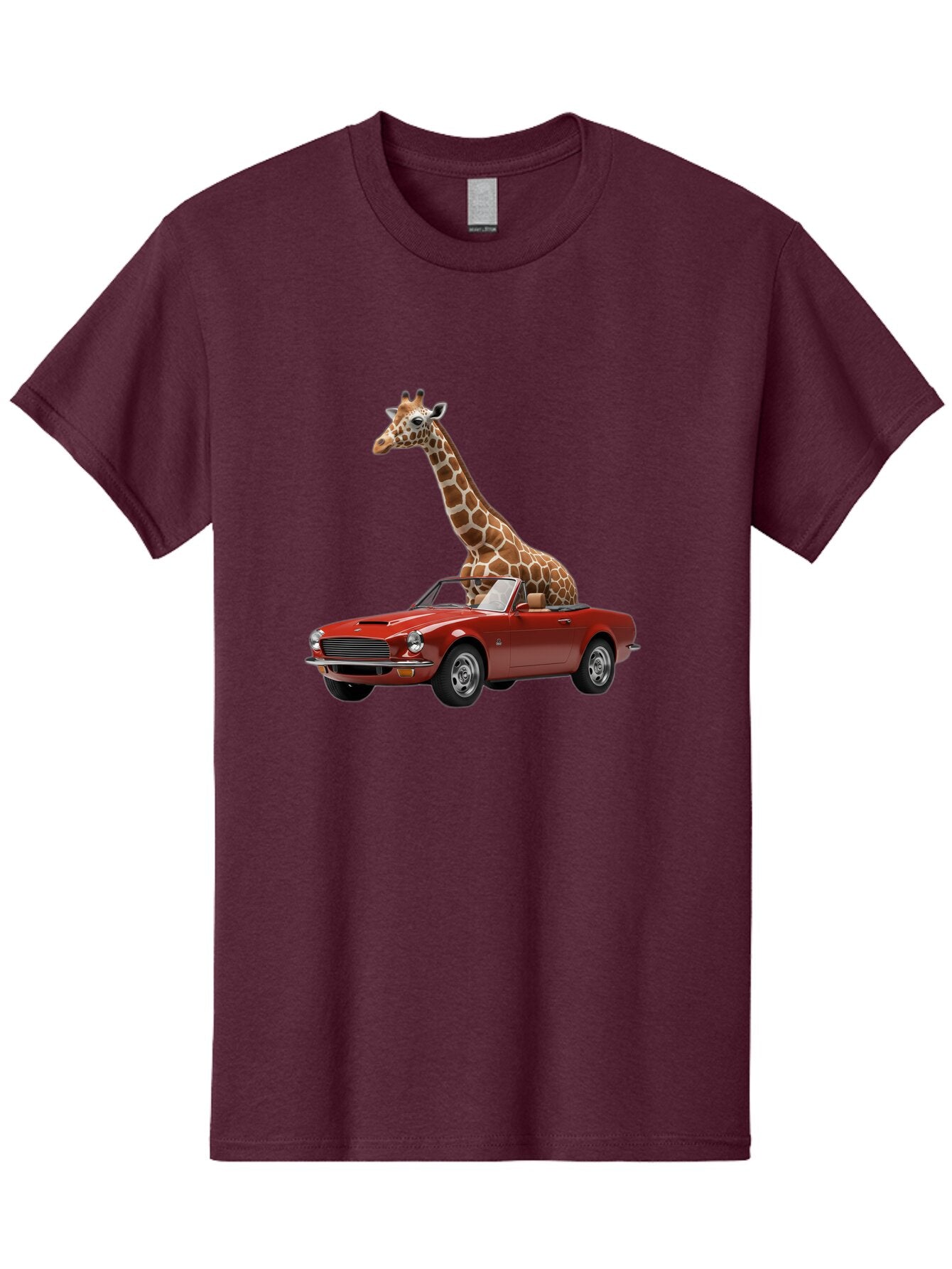 Giraffe-In-Red-Convertible Men'S Graphic Tee, 100% Cotton, Comfortable Casual Summer Wear, Machine Washable, Vintage Camera, Old Camera, Antique Camera, Black Camera, Classic Photography, Photography Equipment, Nostalgic Device, Film Camera, Baq903 3