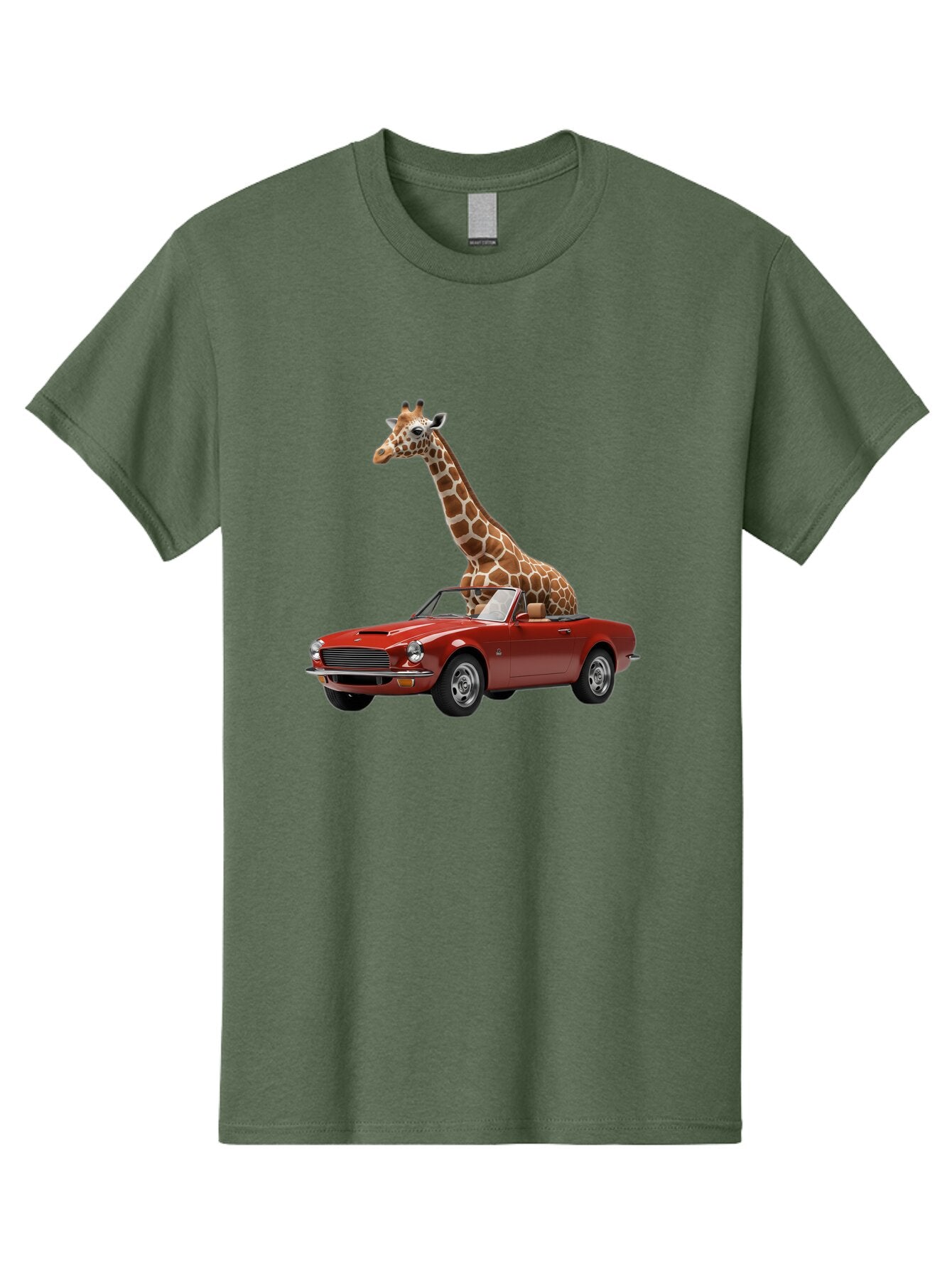 Giraffe-In-Red-Convertible Men'S Graphic Tee, 100% Cotton, Comfortable Casual Summer Wear, Machine Washable, Vintage Camera, Old Camera, Antique Camera, Black Camera, Classic Photography, Photography Equipment, Nostalgic Device, Film Camera, Baq903 6