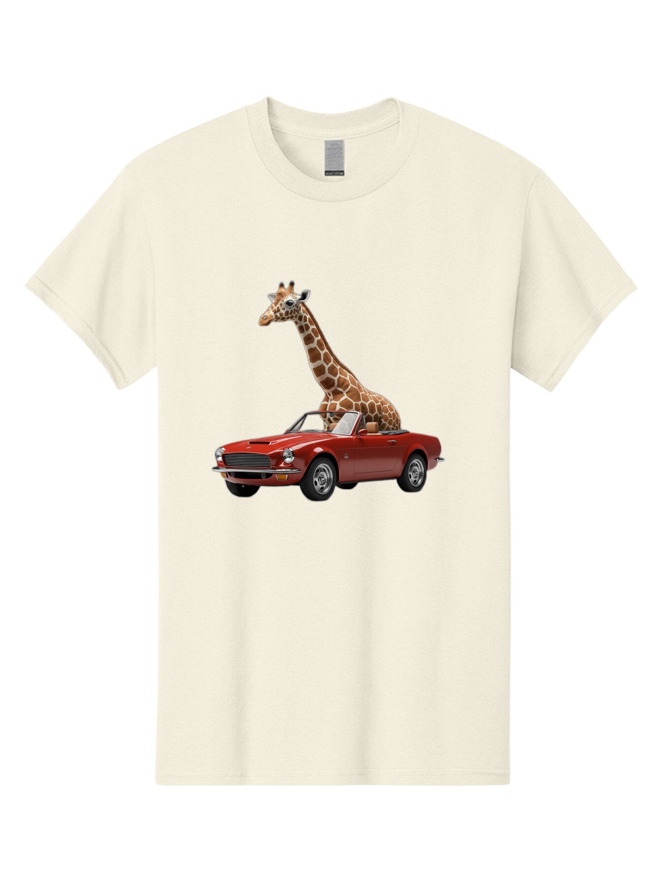 Giraffe-In-Red-Convertible Men'S Graphic Tee, 100% Cotton, Comfortable Casual Summer Wear, Machine Washable, Vintage Camera, Old Camera, Antique Camera, Black Camera, Classic Photography, Photography Equipment, Nostalgic Device, Film Camera, Baq903 8