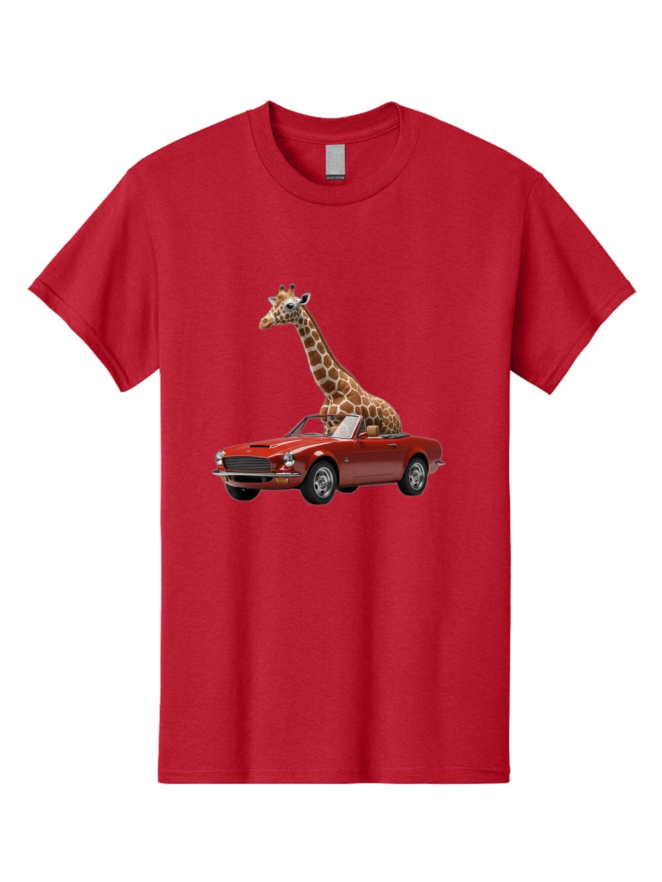 Giraffe-In-Red-Convertible Men'S Graphic Tee, 100% Cotton, Comfortable Casual Summer Wear, Machine Washable, Vintage Camera, Old Camera, Antique Camera, Black Camera, Classic Photography, Photography Equipment, Nostalgic Device, Film Camera, Baq903 5