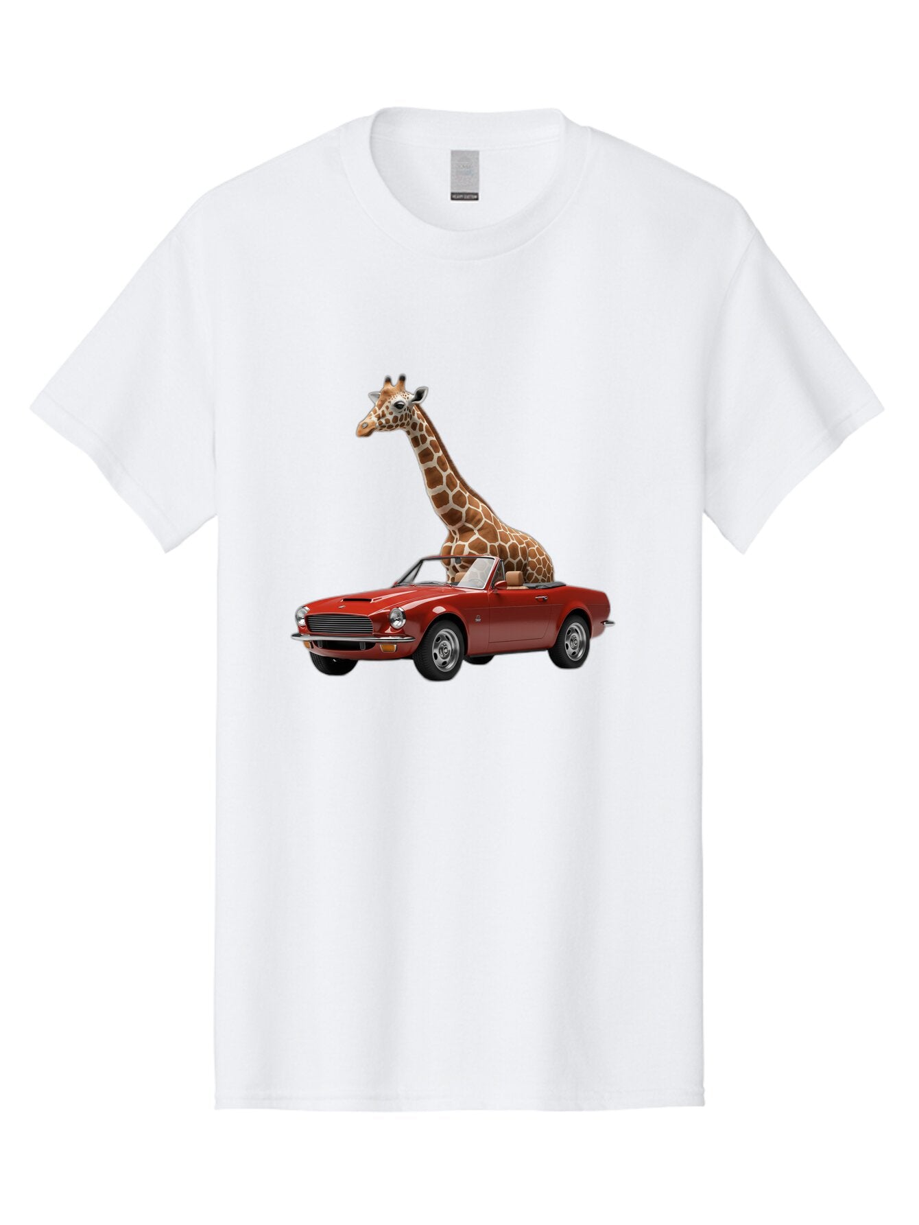 Giraffe-In-Red-Convertible Men'S Graphic Tee, 100% Cotton, Comfortable Casual Summer Wear, Machine Washable, Vintage Camera, Old Camera, Antique Camera, Black Camera, Classic Photography, Photography Equipment, Nostalgic Device, Film Camera, Baq903 11