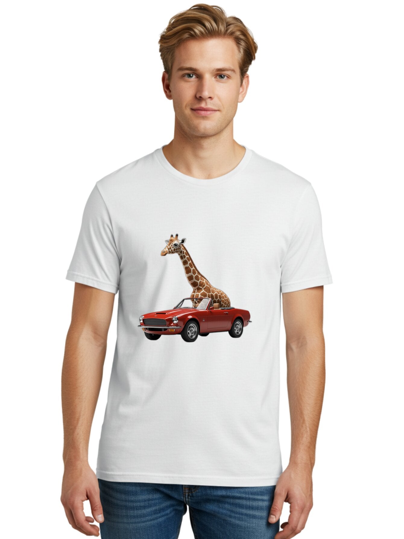 Giraffe-In-Red-Convertible Men'S Graphic Tee, 100% Cotton, Comfortable Casual Summer Wear, Machine Washable, Vintage Camera, Old Camera, Antique Camera, Black Camera, Classic Photography, Photography Equipment, Nostalgic Device, Film Camera, Baq903 27
