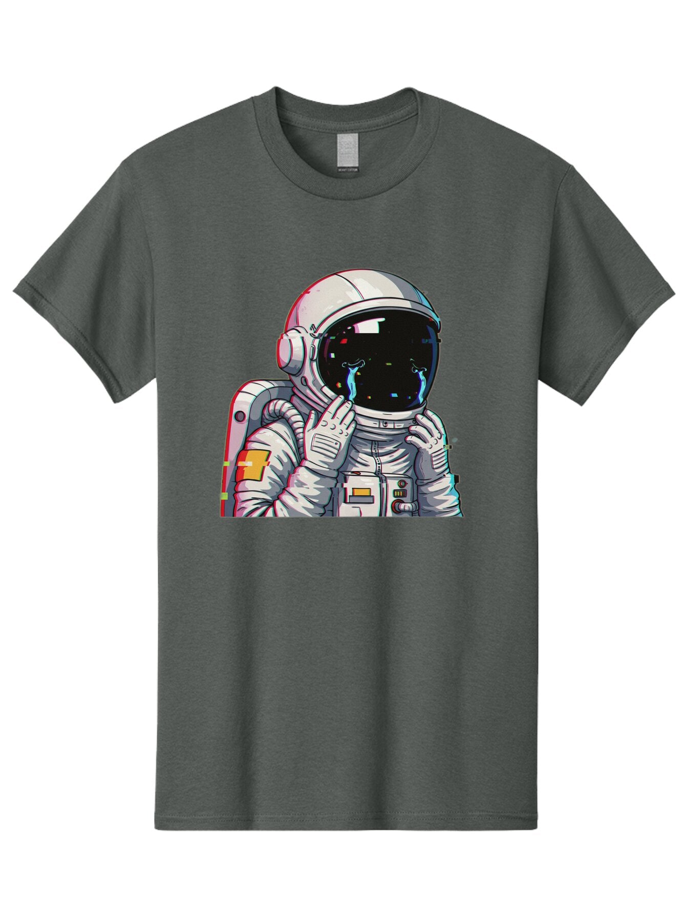 Glitching-Astronaut Men'S Graphic Tee, 100% Cotton, Comfortable Casual Summer Wear, Machine Washable, Vintage Camera, Old Camera, Antique Camera, Black Camera, Classic Photography, Photography Equipment, Nostalgic Device, Film Camera, Baq906 4