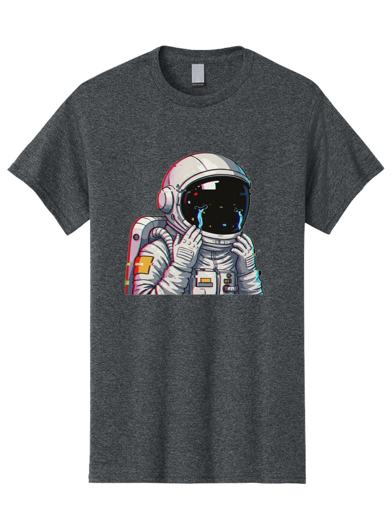 Glitching-Astronaut Men'S Graphic Tee, 100% Cotton, Comfortable Casual Summer Wear, Machine Washable, Vintage Camera, Old Camera, Antique Camera, Black Camera, Classic Photography, Photography Equipment, Nostalgic Device, Film Camera, Baq906 8