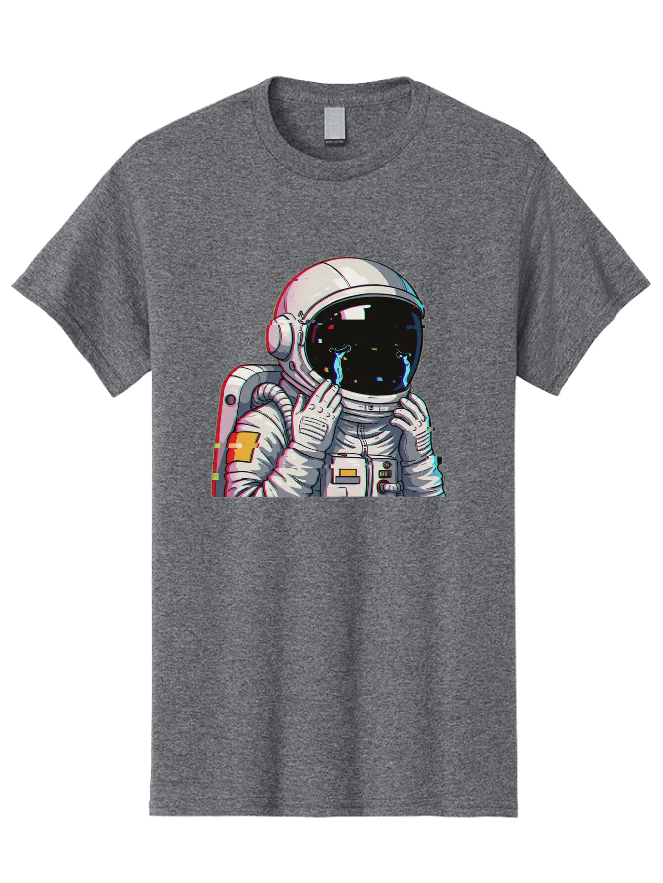 Glitching-Astronaut Men'S Graphic Tee, 100% Cotton, Comfortable Casual Summer Wear, Machine Washable, Vintage Camera, Old Camera, Antique Camera, Black Camera, Classic Photography, Photography Equipment, Nostalgic Device, Film Camera, Baq906 15