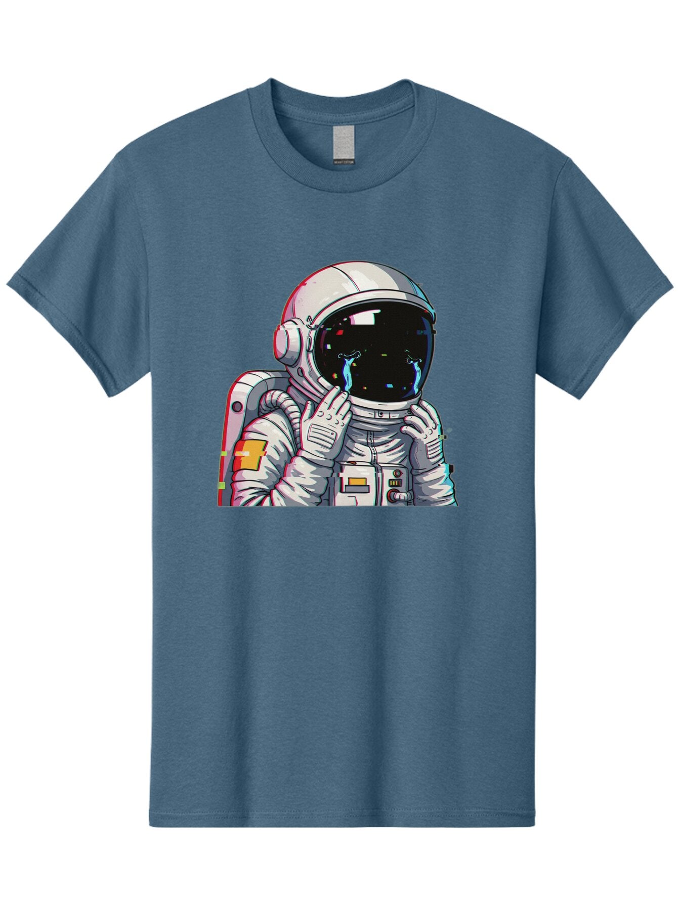 Glitching-Astronaut Men'S Graphic Tee, 100% Cotton, Comfortable Casual Summer Wear, Machine Washable, Vintage Camera, Old Camera, Antique Camera, Black Camera, Classic Photography, Photography Equipment, Nostalgic Device, Film Camera, Baq906 6