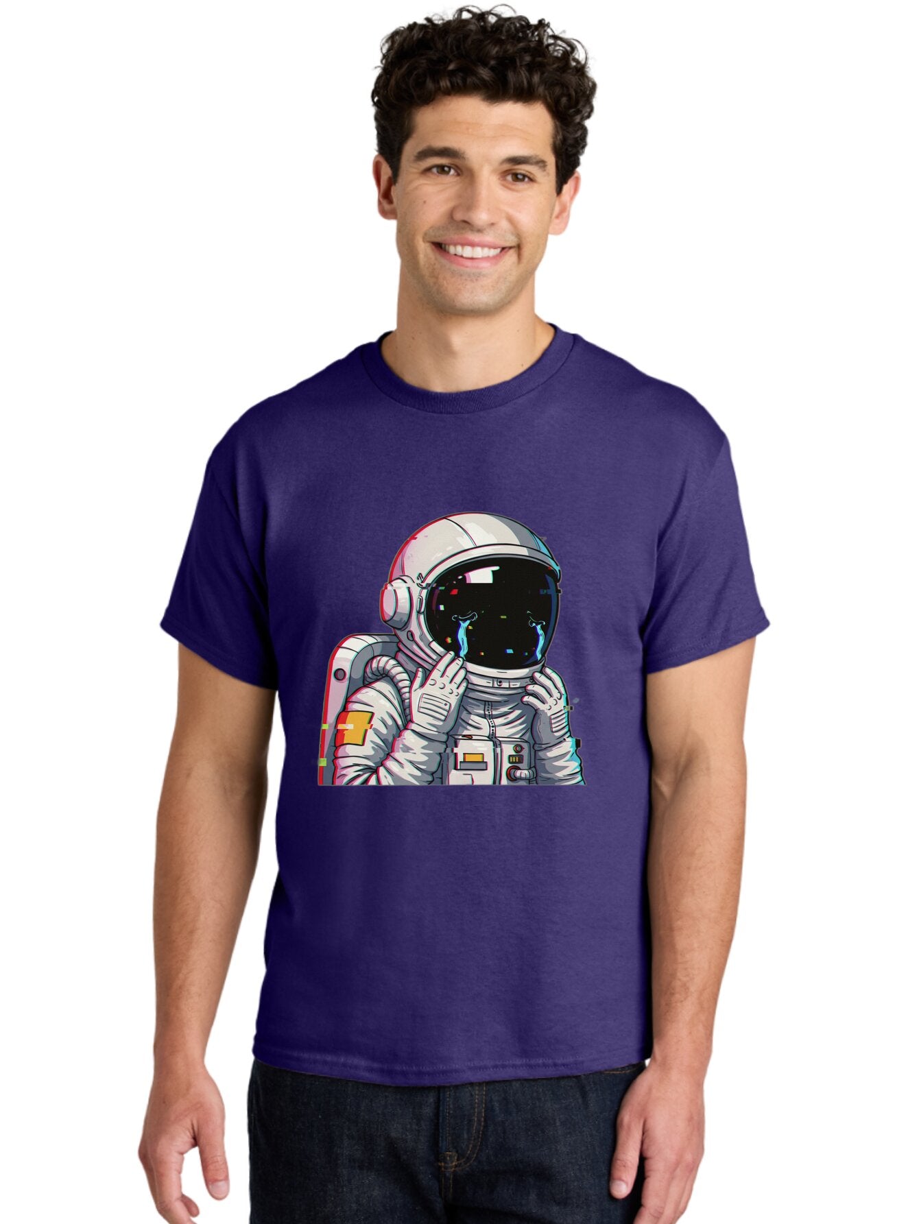 Glitching-Astronaut Men'S Graphic Tee, 100% Cotton, Comfortable Casual Summer Wear, Machine Washable, Vintage Camera, Old Camera, Antique Camera, Black Camera, Classic Photography, Photography Equipment, Nostalgic Device, Film Camera, Baq906 16