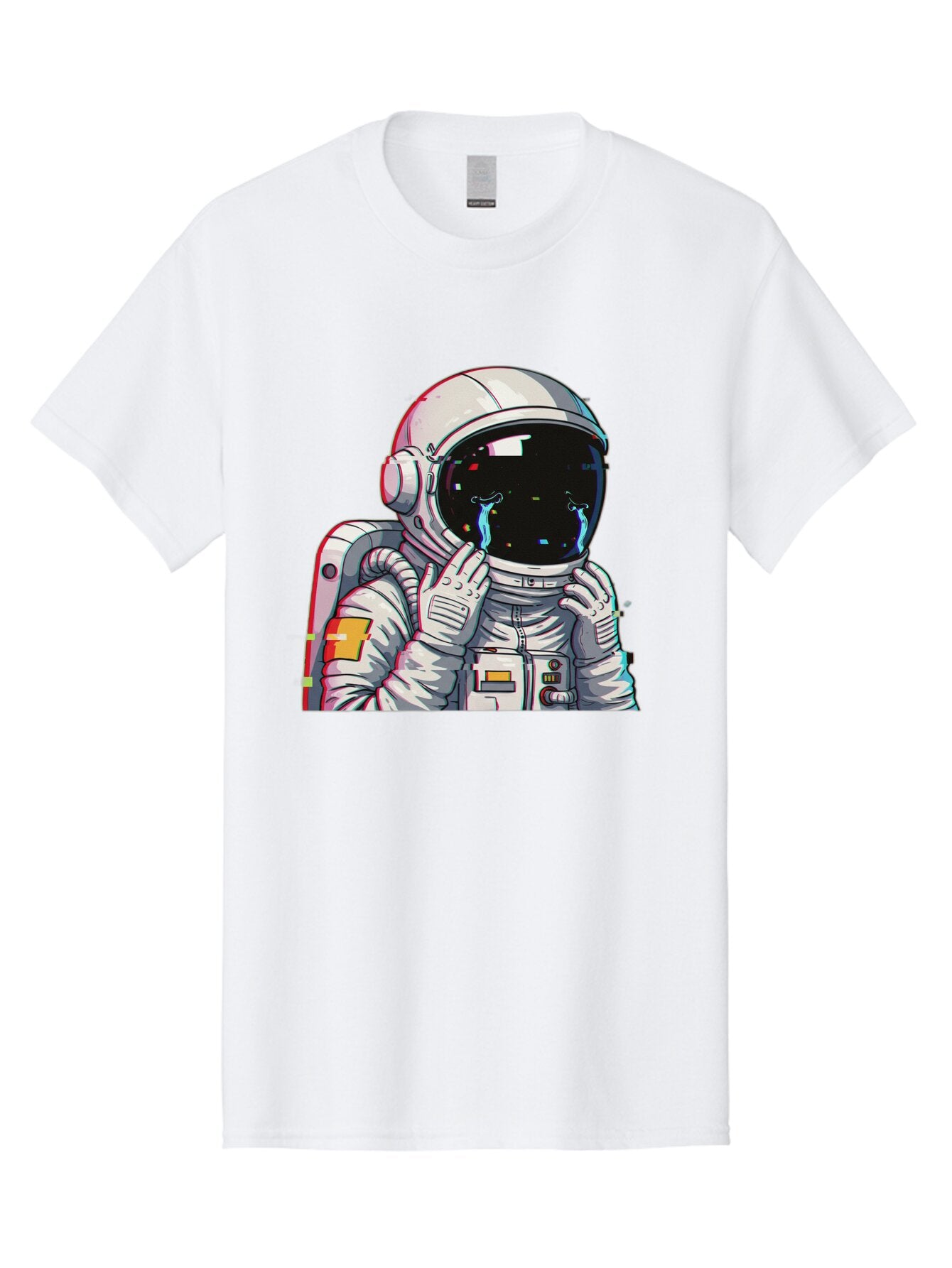 Glitching-Astronaut Men'S Graphic Tee, 100% Cotton, Comfortable Casual Summer Wear, Machine Washable, Vintage Camera, Old Camera, Antique Camera, Black Camera, Classic Photography, Photography Equipment, Nostalgic Device, Film Camera, Baq906 2