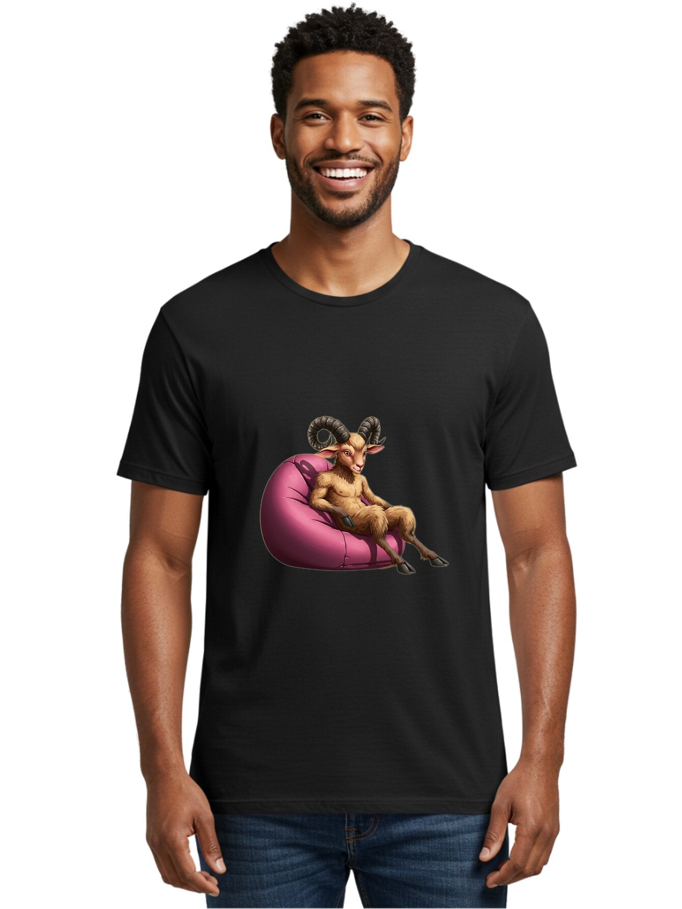 Goat-Person-On-Bean-Bag Men'S Graphic Tee, 100% Cotton, Comfortable Casual Summer Wear, Machine Washable, Vintage Camera, Old Camera, Antique Camera, Black Camera, Classic Photography, Photography Equipment, Nostalgic Device, Film Camera, Baq909 27