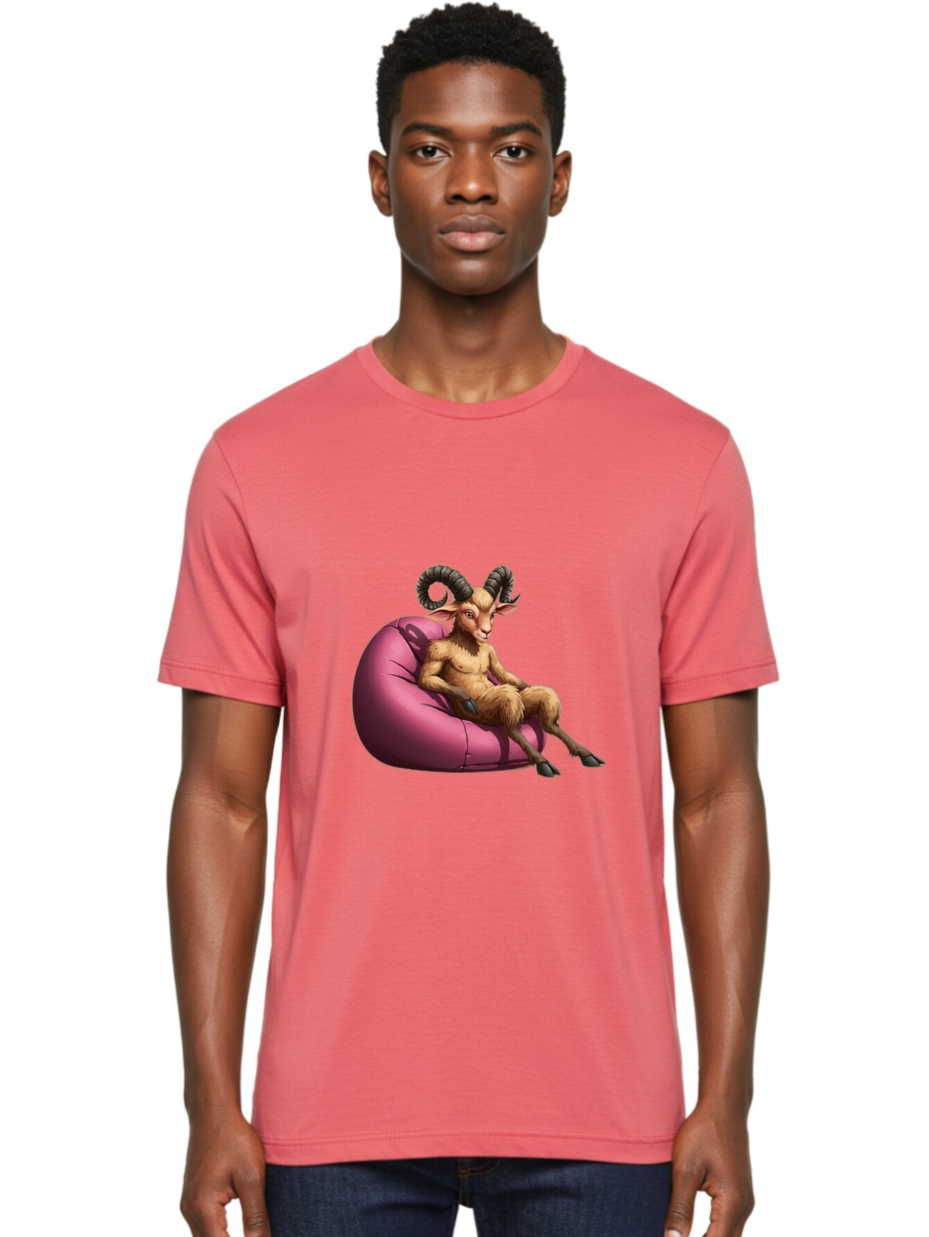 Goat-Person-On-Bean-Bag Men'S Graphic Tee, 100% Cotton, Comfortable Casual Summer Wear, Machine Washable, Vintage Camera, Old Camera, Antique Camera, Black Camera, Classic Photography, Photography Equipment, Nostalgic Device, Film Camera, Baq909 25