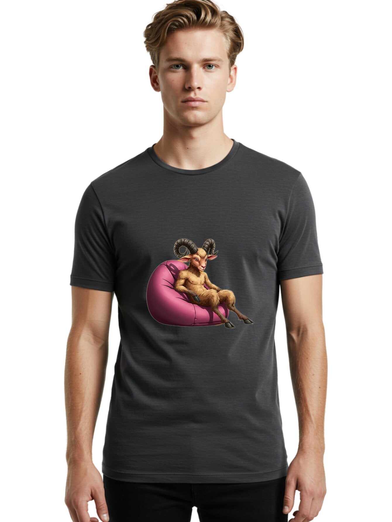 Goat-Person-On-Bean-Bag Men'S Graphic Tee, 100% Cotton, Comfortable Casual Summer Wear, Machine Washable, Vintage Camera, Old Camera, Antique Camera, Black Camera, Classic Photography, Photography Equipment, Nostalgic Device, Film Camera, Baq909 26