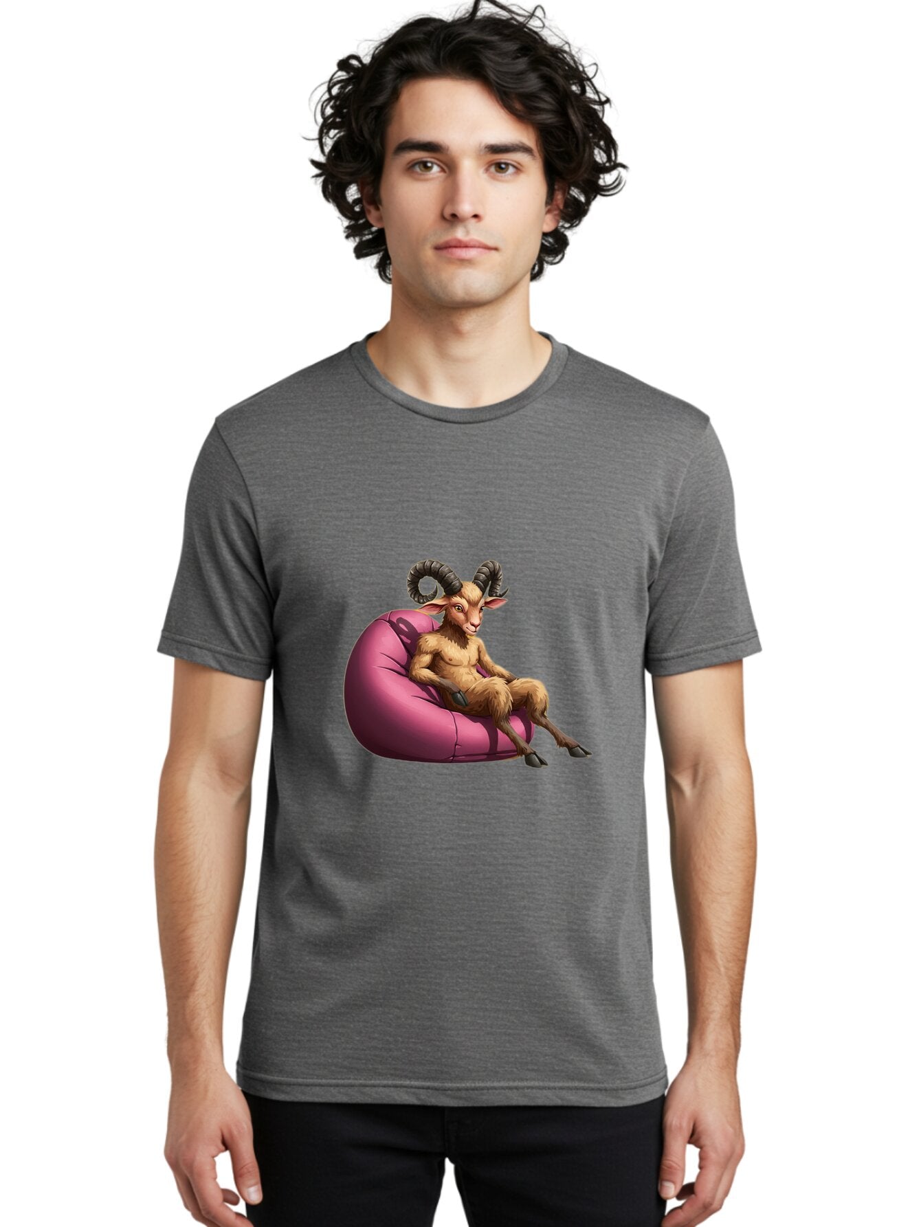 Goat-Person-On-Bean-Bag Men'S Graphic Tee, 100% Cotton, Comfortable Casual Summer Wear, Machine Washable, Vintage Camera, Old Camera, Antique Camera, Black Camera, Classic Photography, Photography Equipment, Nostalgic Device, Film Camera, Baq909 16