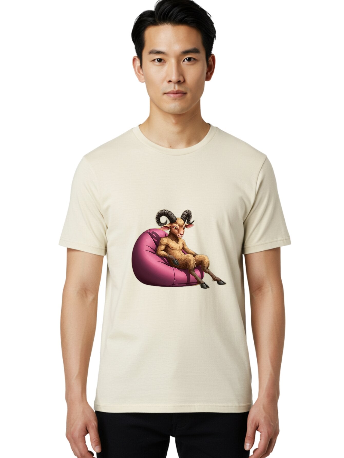 Goat-Person-On-Bean-Bag Men'S Graphic Tee, 100% Cotton, Comfortable Casual Summer Wear, Machine Washable, Vintage Camera, Old Camera, Antique Camera, Black Camera, Classic Photography, Photography Equipment, Nostalgic Device, Film Camera, Baq909 29