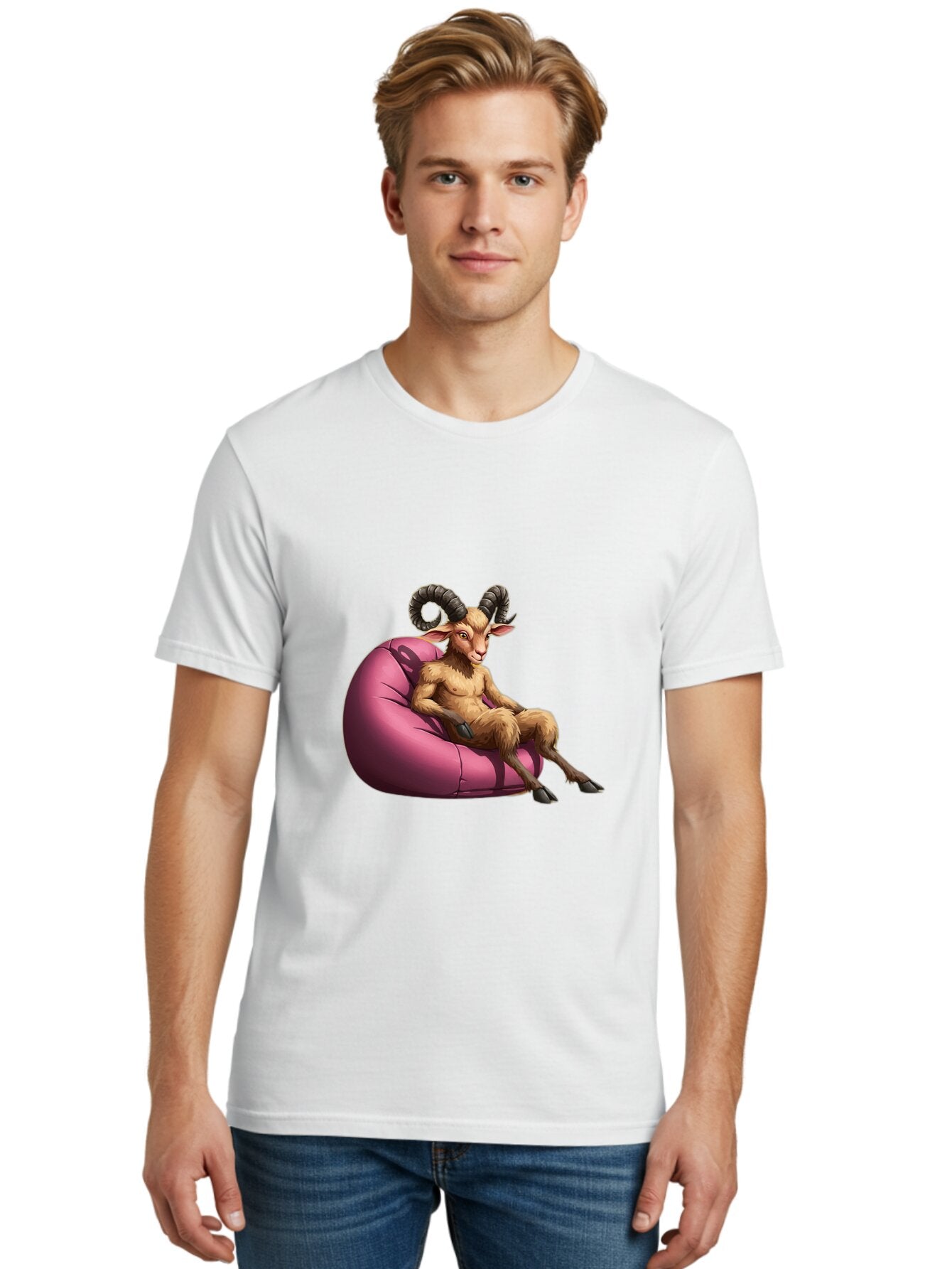 Goat-Person-On-Bean-Bag Men'S Graphic Tee, 100% Cotton, Comfortable Casual Summer Wear, Machine Washable, Vintage Camera, Old Camera, Antique Camera, Black Camera, Classic Photography, Photography Equipment, Nostalgic Device, Film Camera, Baq909 18